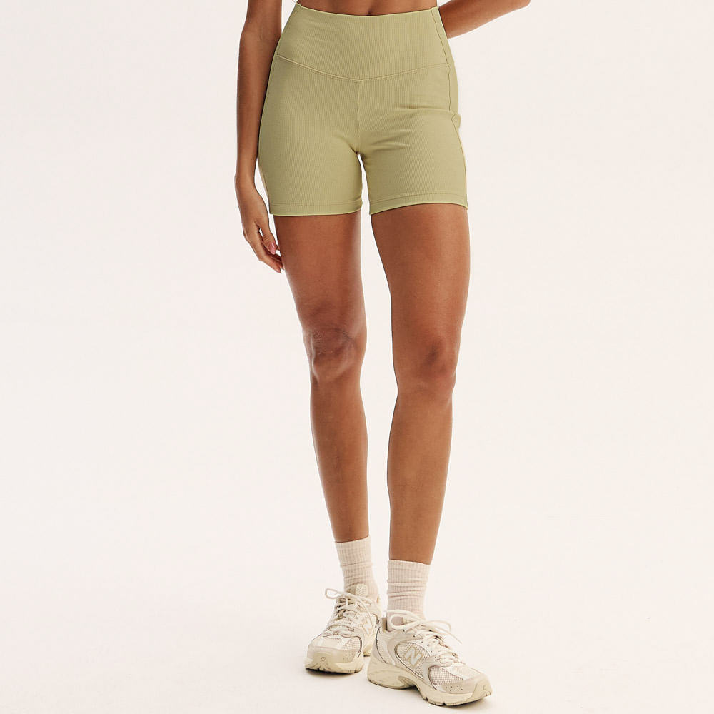Shorts Médio Rib Matte Vivame Verde - Imagem 1