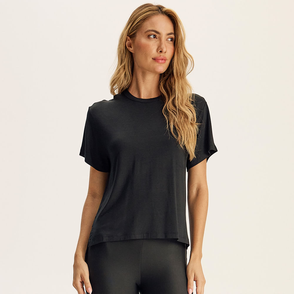 Camiseta Feminina Modal Softblend Vivame Preto - Imagem 1
