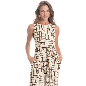 Macacão Com Amarre E Bolso Xadrez