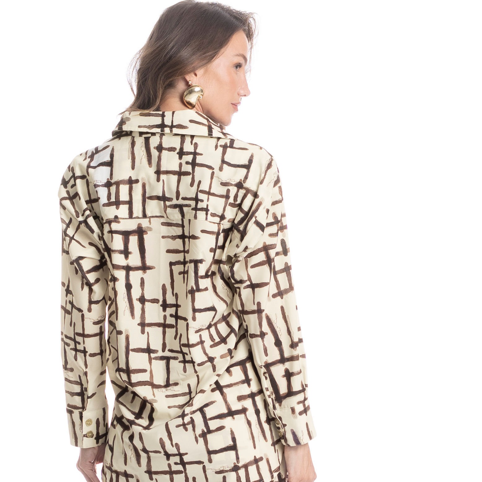 Camisa Feminina Xadrez Branco - Imagem 2