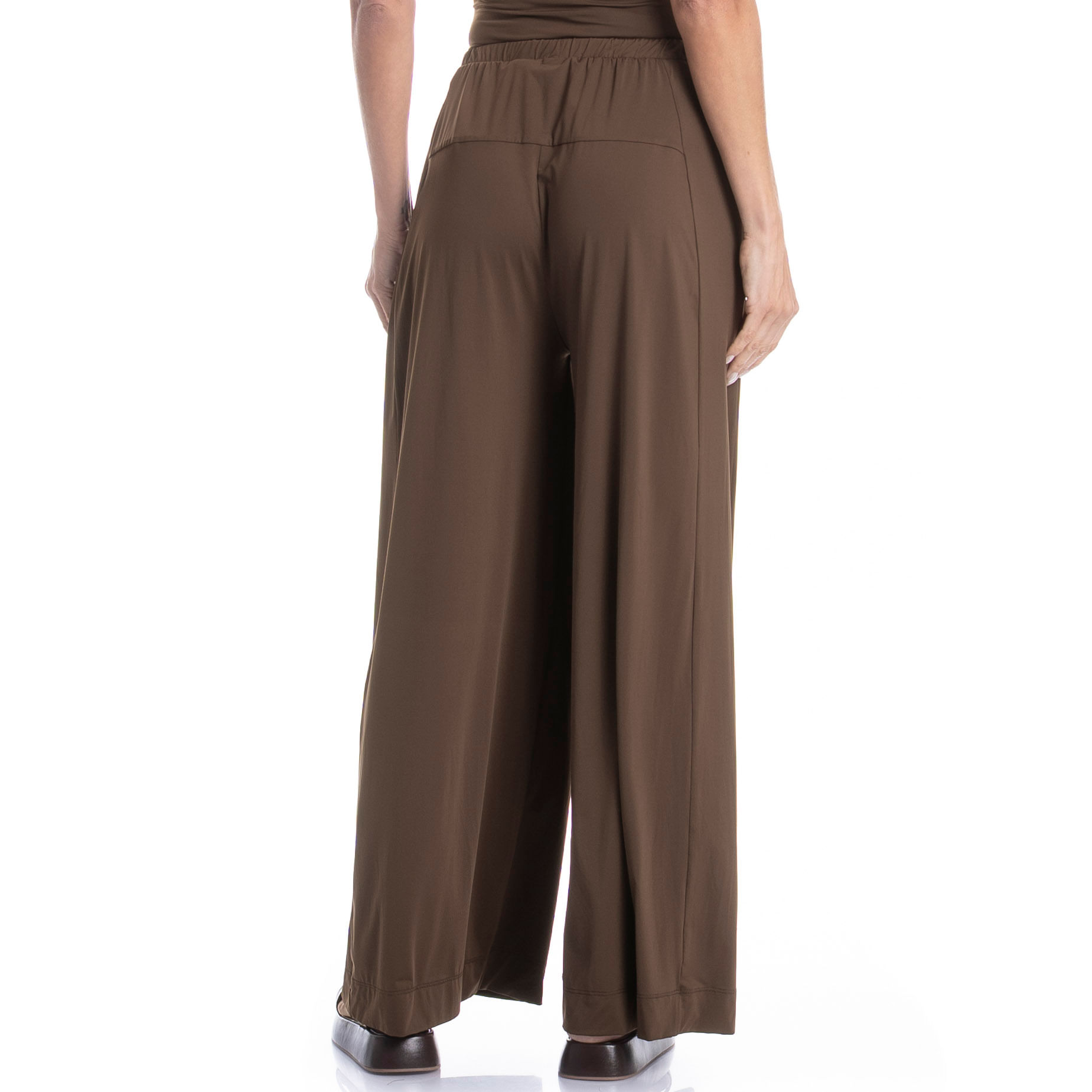 Calça Feminina Com Bolso Xadrez Marrom - Imagem 2