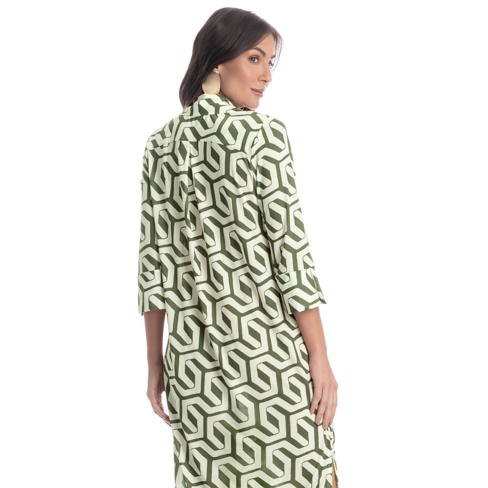 Chemise Midi Manga 7/8 Verdena Verde - Imagem 2