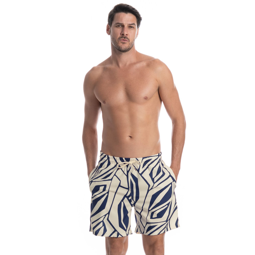 Bermuda De Banho Moacir Azzurra Azul-marinho - Imagem 1