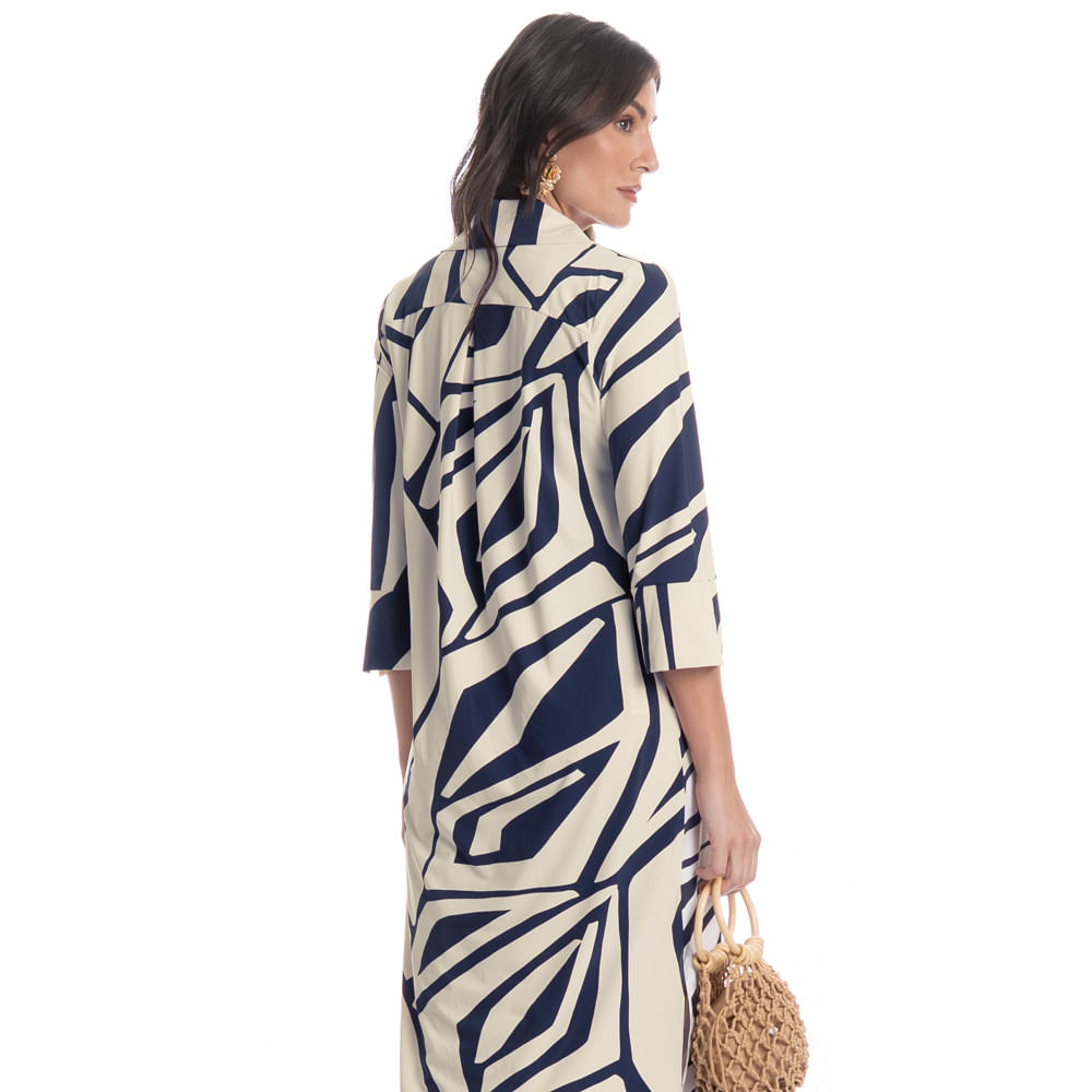 Chemise Midi Manga 7/8 Azzurra Azul-marinho - Imagem 2