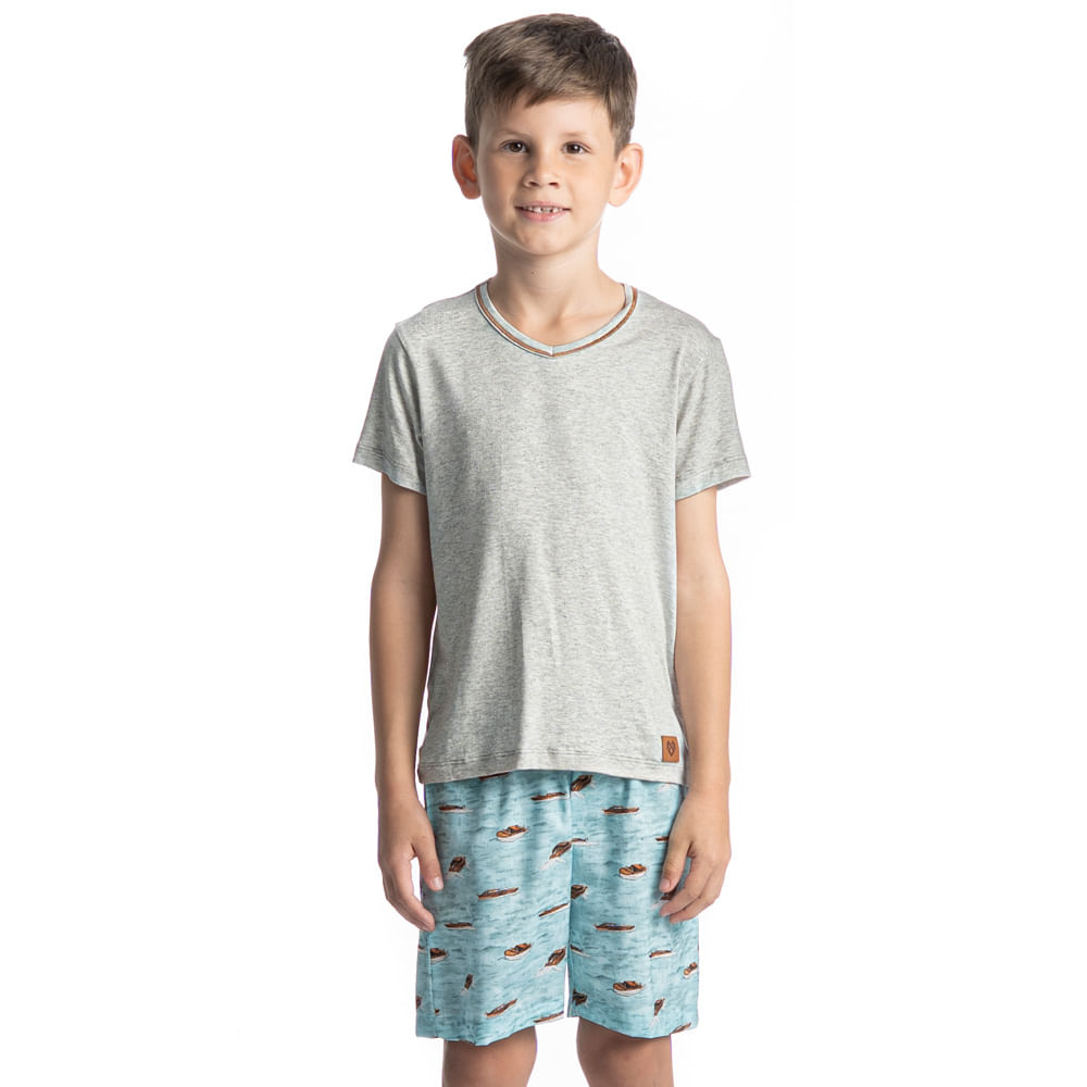 Pijama Infantil Curto Al Mare Tombini Azul-2 - Imagem 1