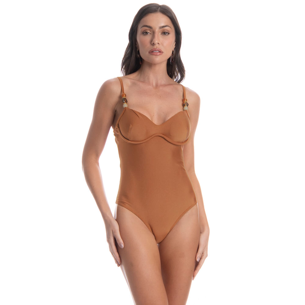 Maiô Aro Duplo Conhaque Marrom - Imagem 1