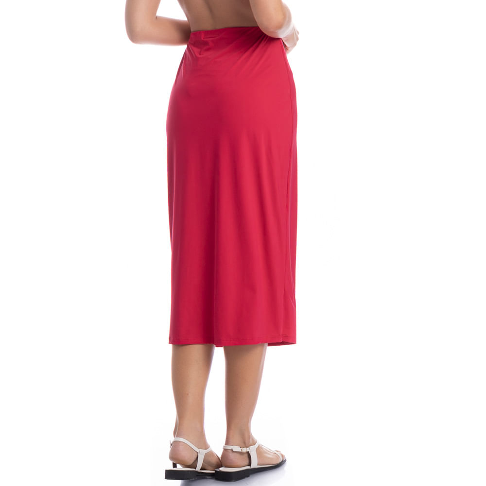 Saia Midi Franzida Malibu Vermelho - Imagem 2
