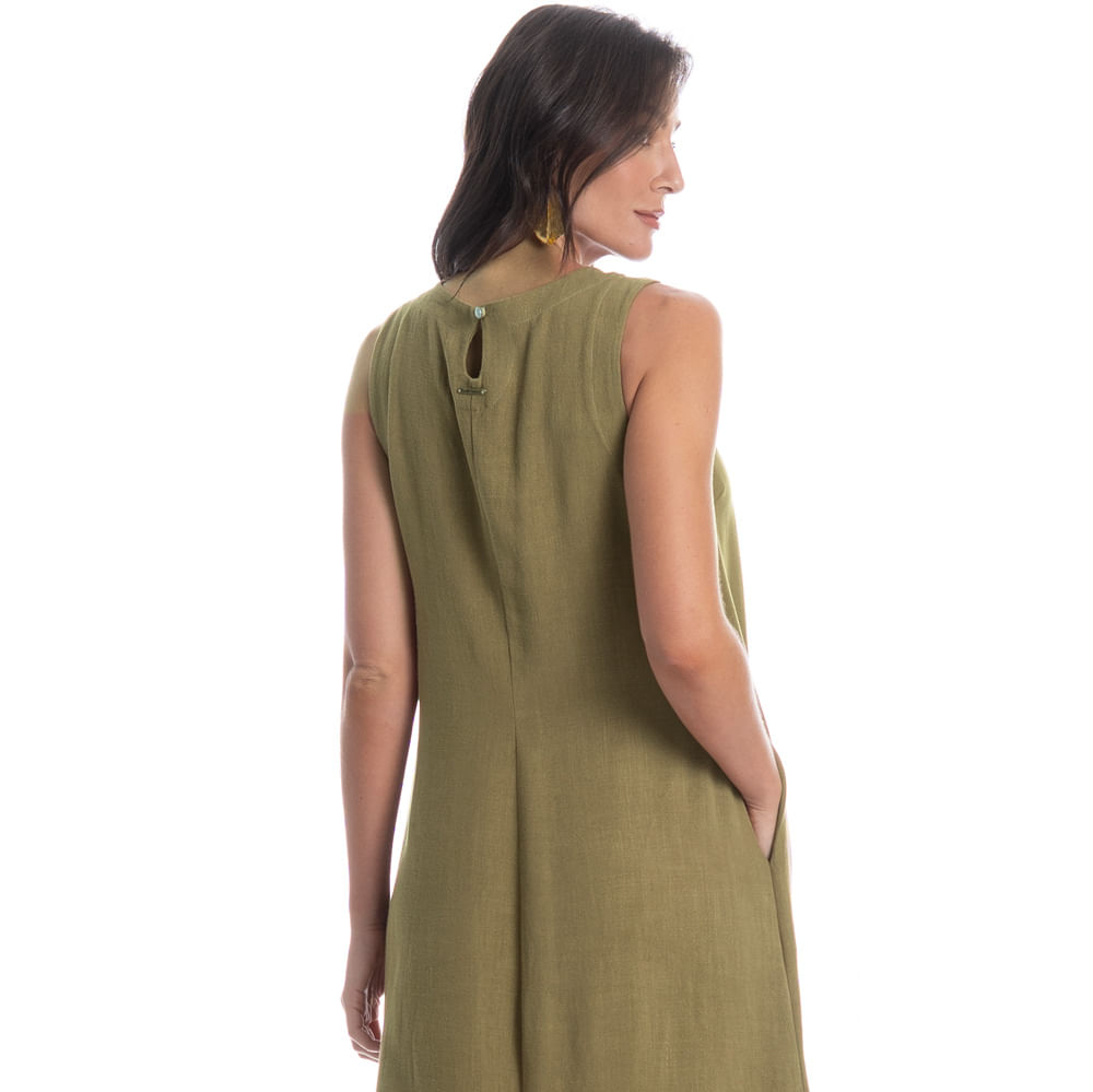Vestido Regata Com Bolso Belize Verde - Imagem 2