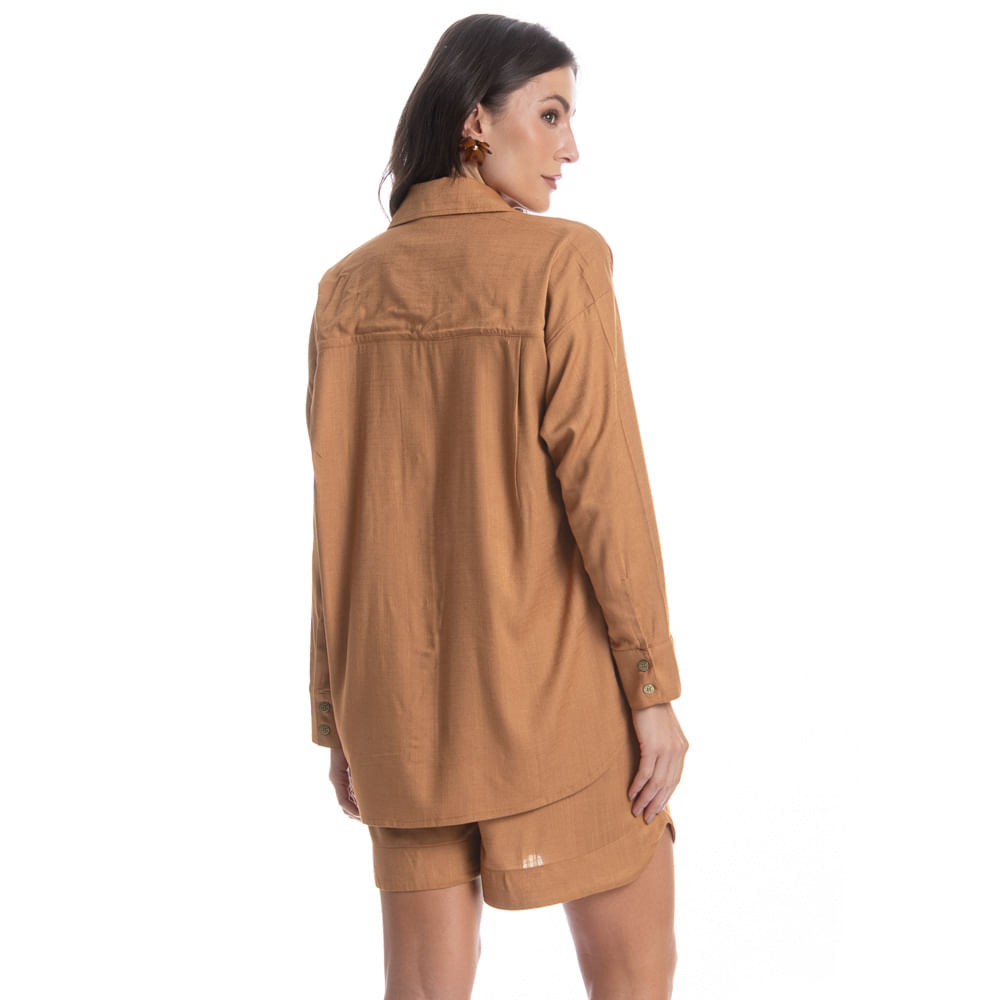 Camisa Feminina Linno Bege - Imagem 2