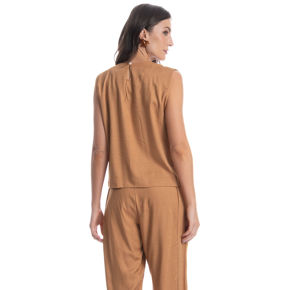 Blusa Feminina Linno Bege - Imagem 2