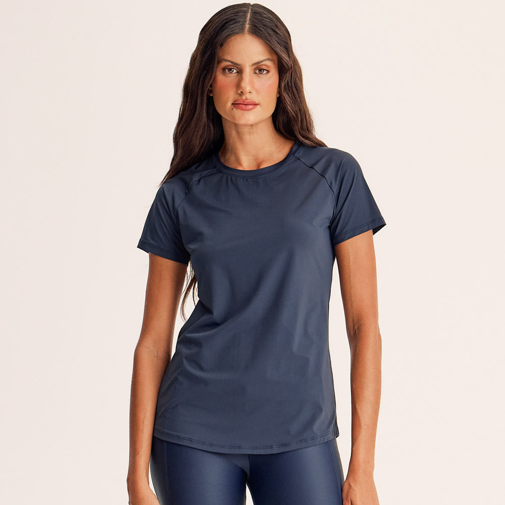 Camiseta Feminina Raglan Elite Vivame Azul-marinho - Imagem 1