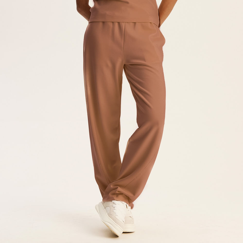Calça Feminina Barrel Kayla Vivame Bege - Imagem 1