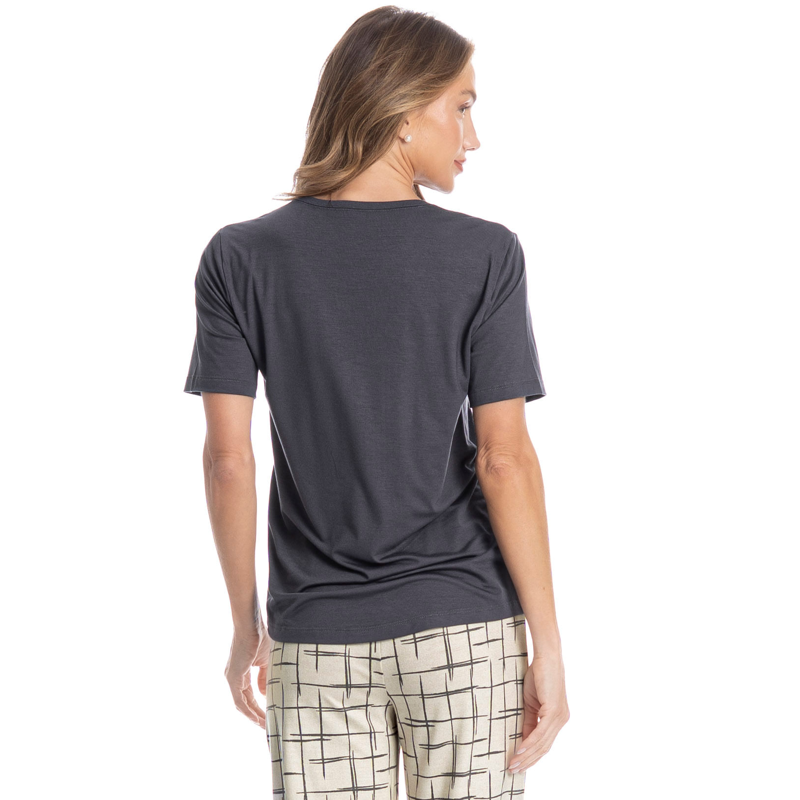 Pijama Feminino Capri Lorena Branco - Imagem 2