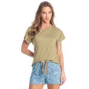 Pijama Feminino Curto Flor