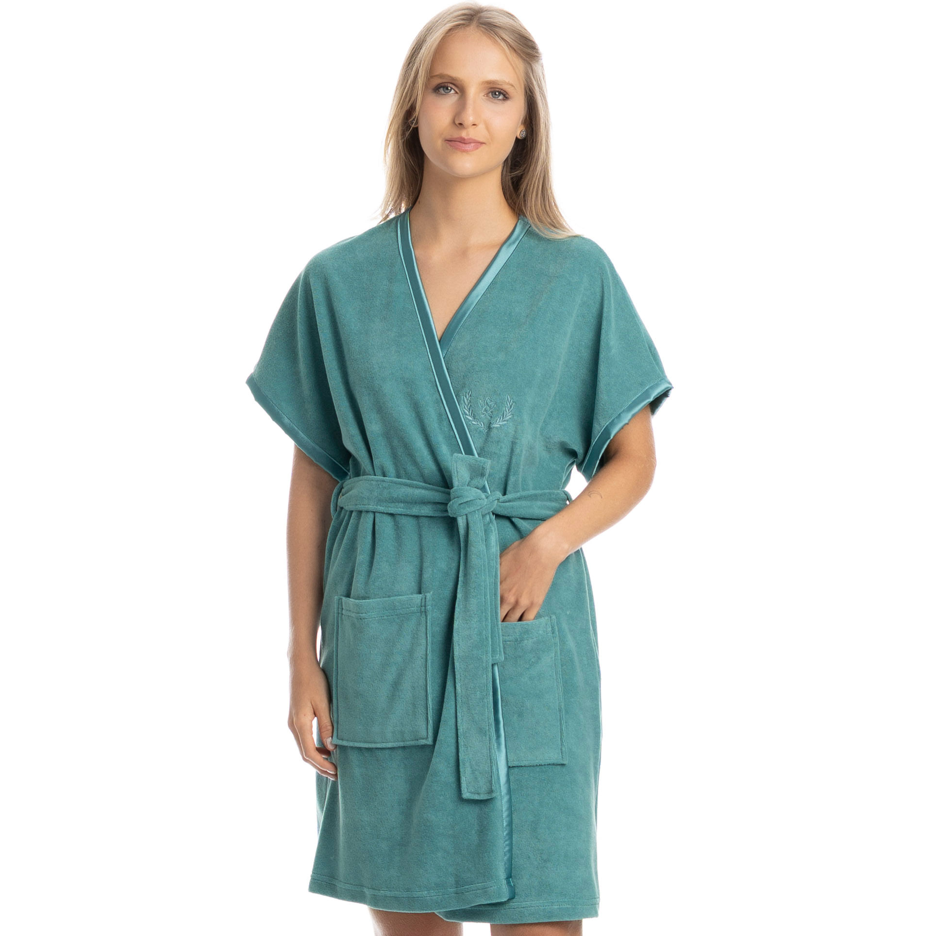 Robe Feminino Em Atoalhado Natália Colors Azul-2 - Imagem 1