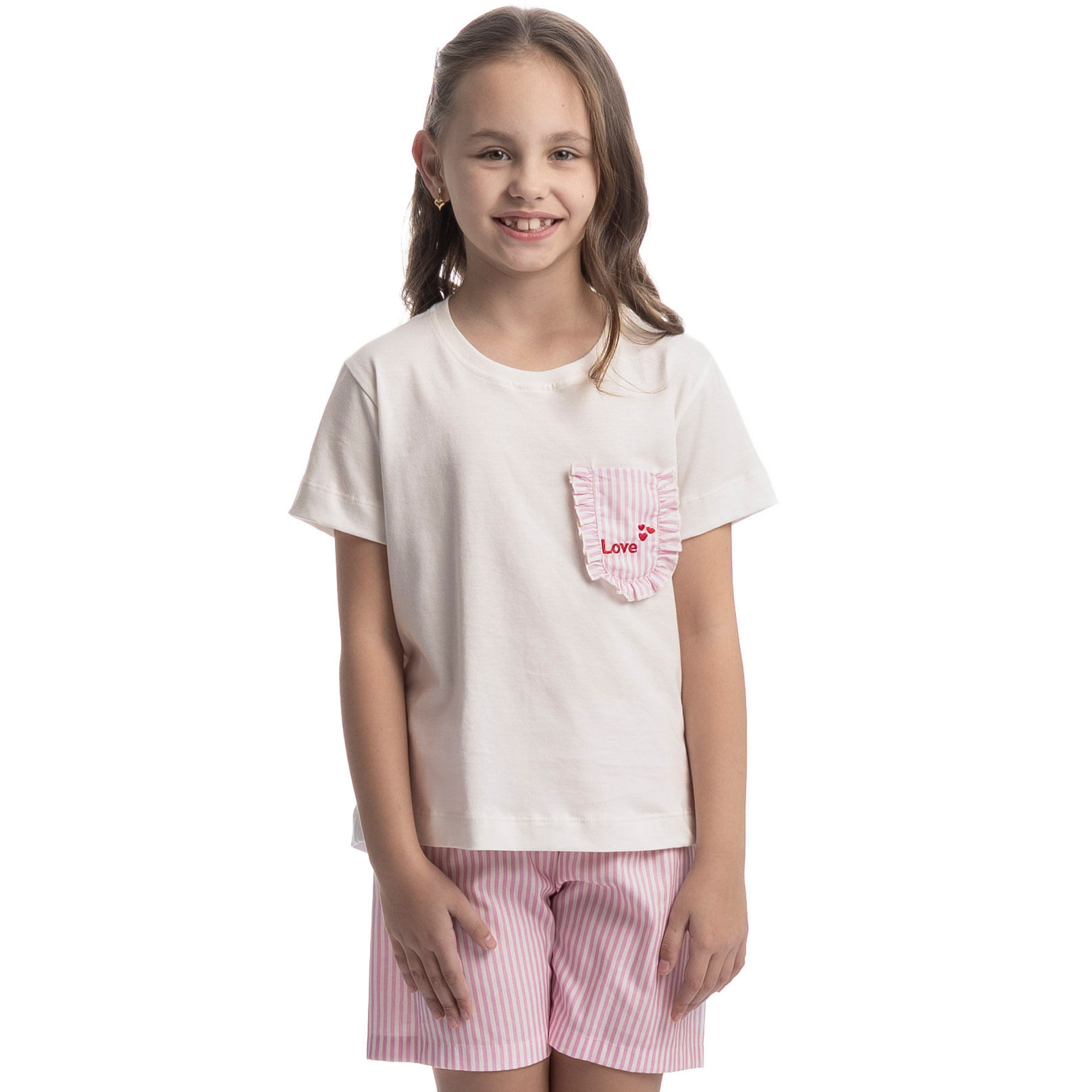 Pijama Curto Infantil Nina Rosa-3 - Imagem 1