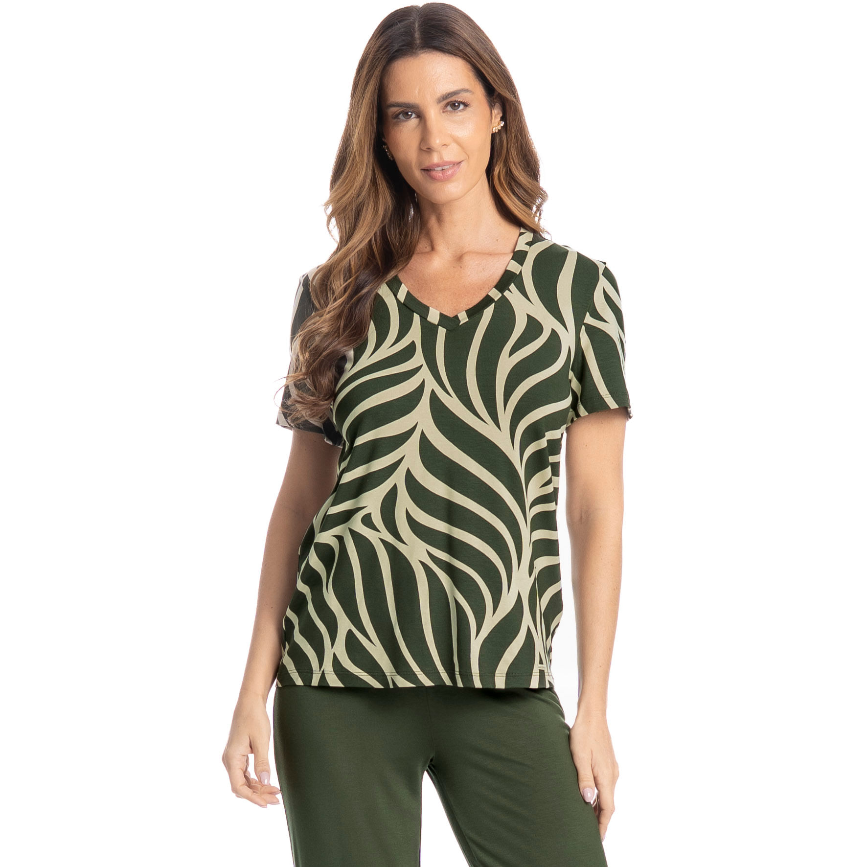 Pijama Feminino Pescador Michele Verde - Imagem 1