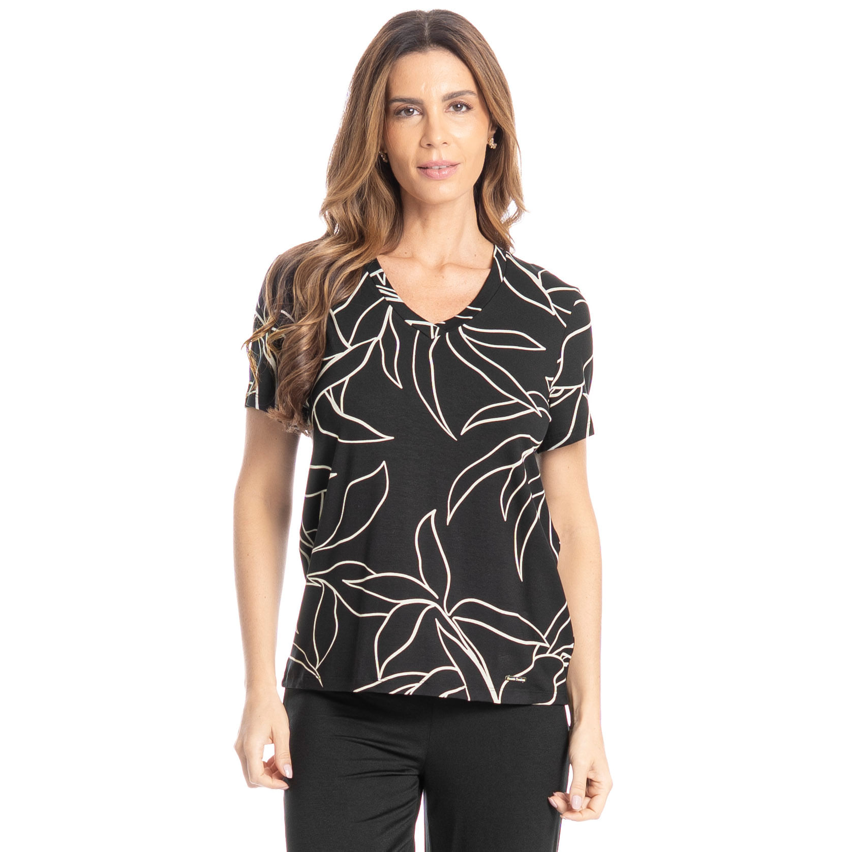 Pijama Feminino Pescador Michele Preto - Imagem 1
