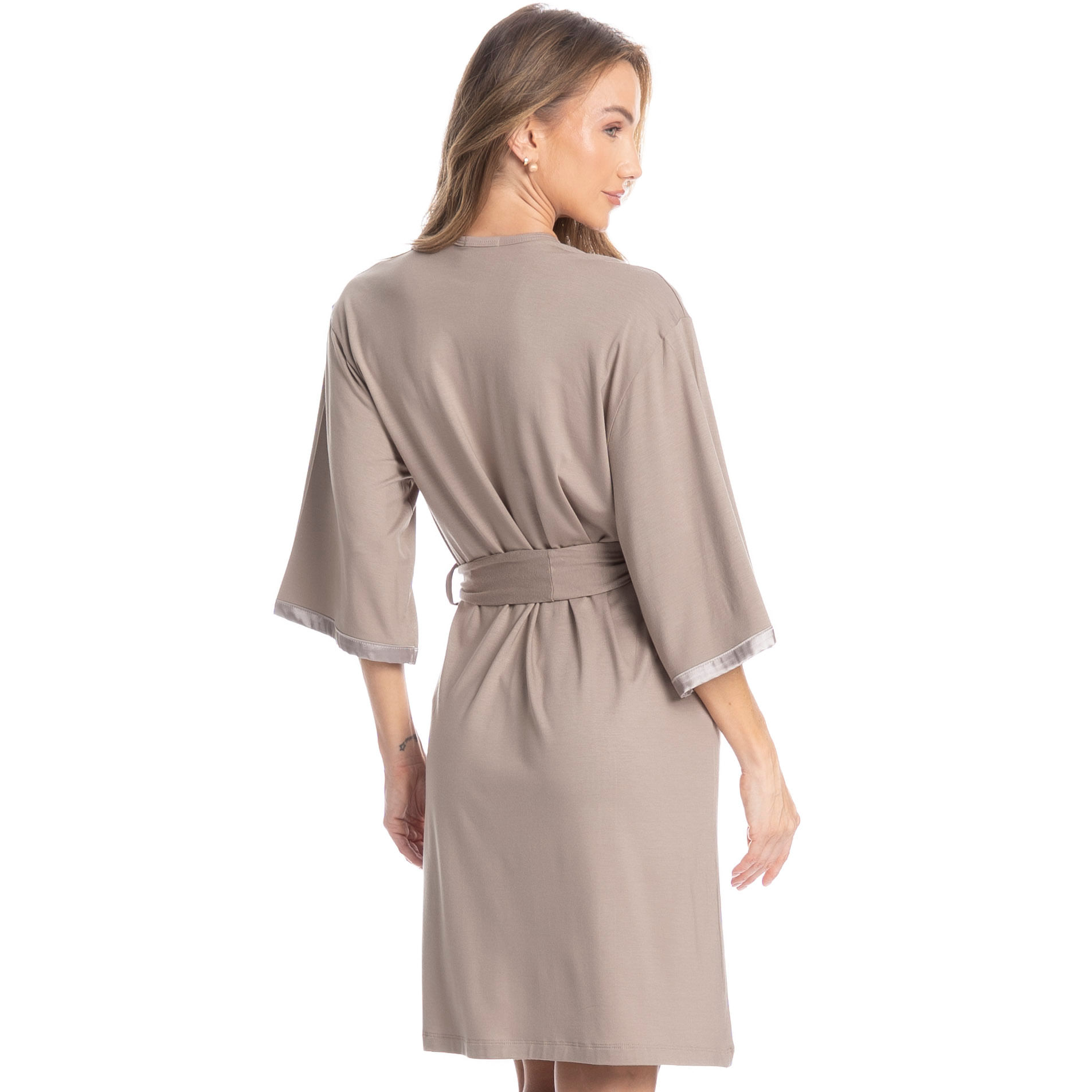 Robe Feminino Em Viscolycra Bianca Bege - Imagem 2