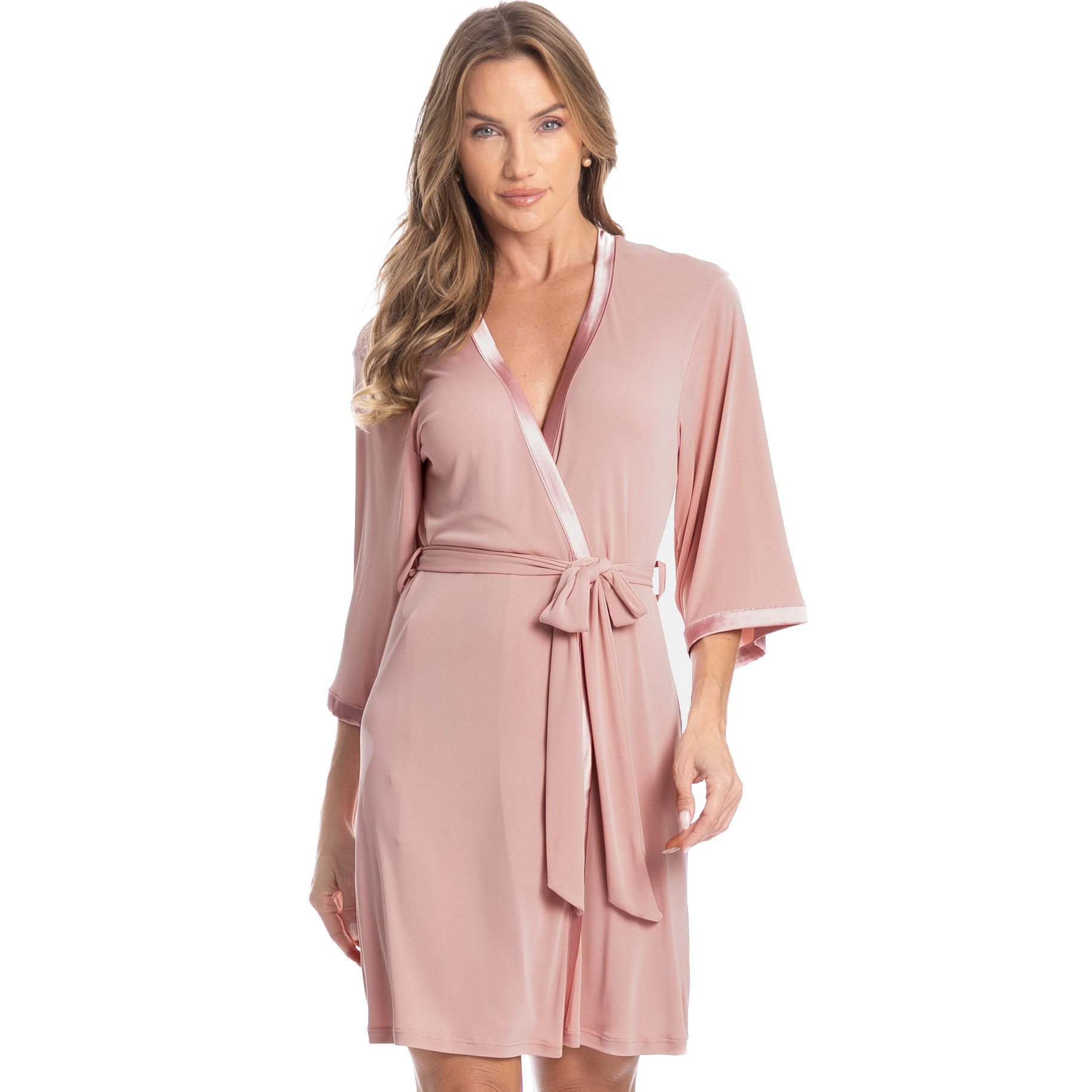 Robe Feminino Em Liganete Bianca Rosa-3 - Imagem 1
