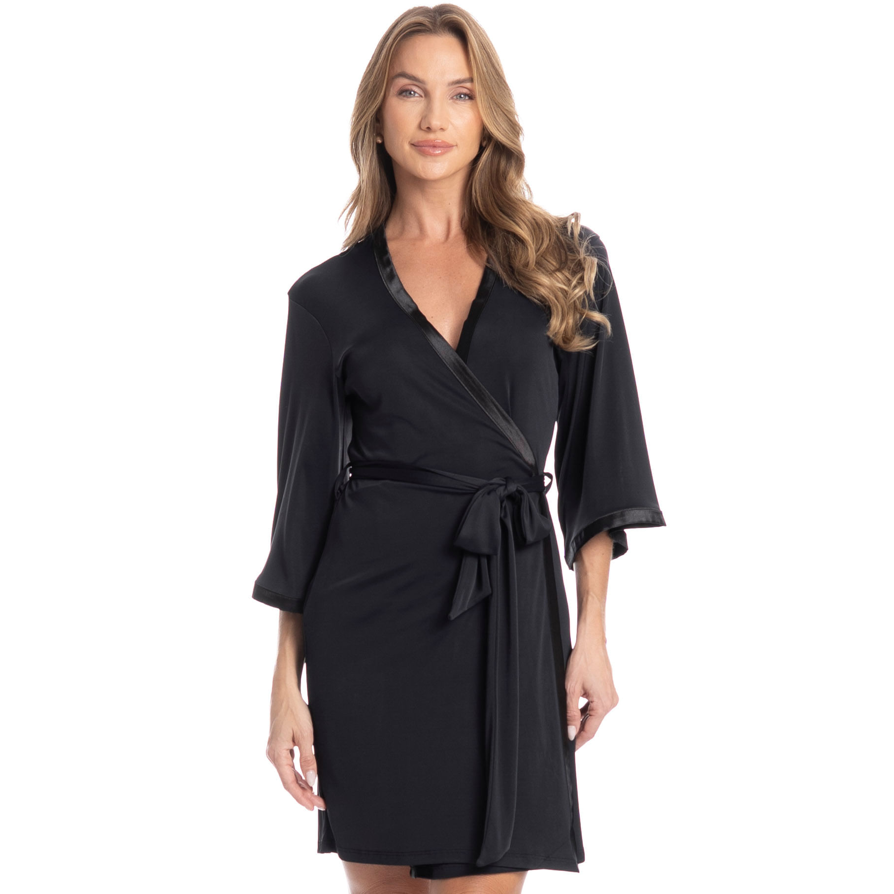 Robe Feminino Em Liganete Bianca Preto - Imagem 1
