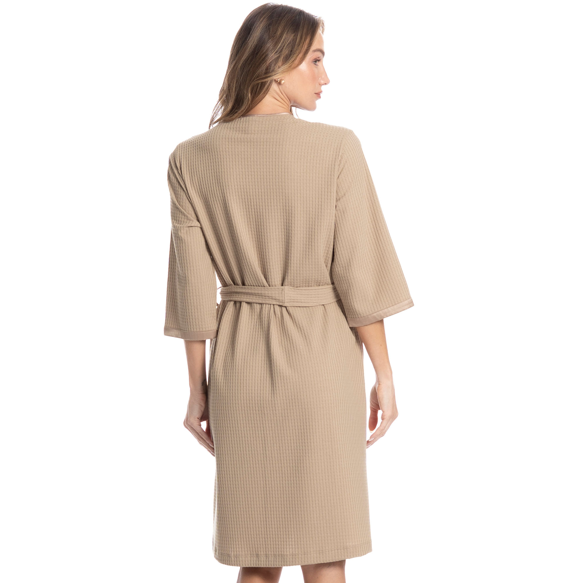 Robe Curto Feminino Piquet Bege - Imagem 2