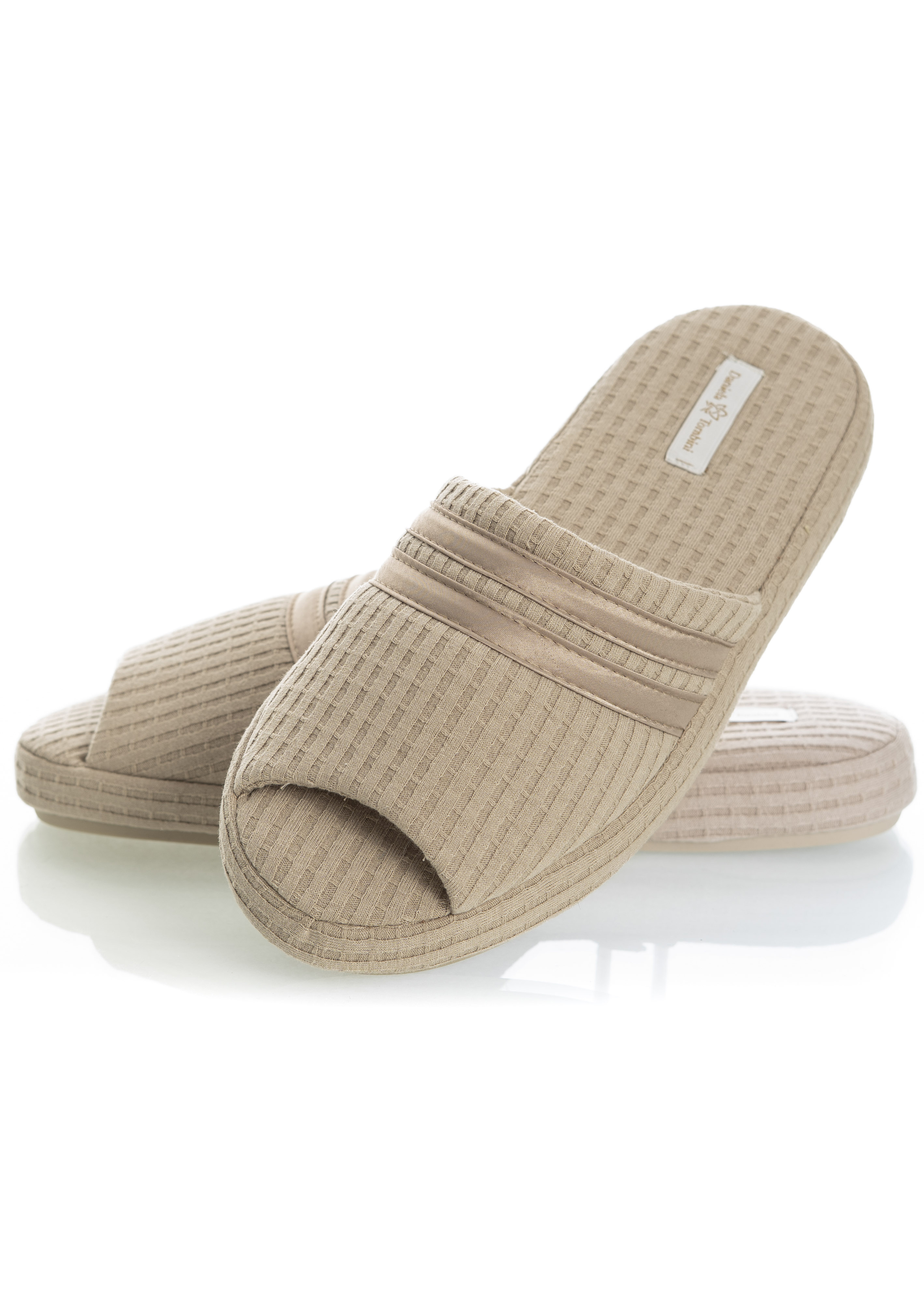 Chinelo Aberto Liss Piquet Bege - Imagem 1