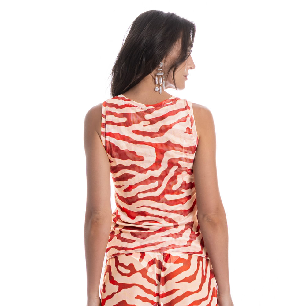 Blusa Feminina De Tule Carmini Vermelho - Imagem 2