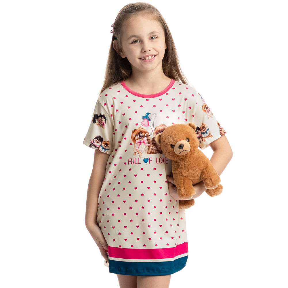 Camisão Infantil Lovely Rosa-2 - Imagem 1