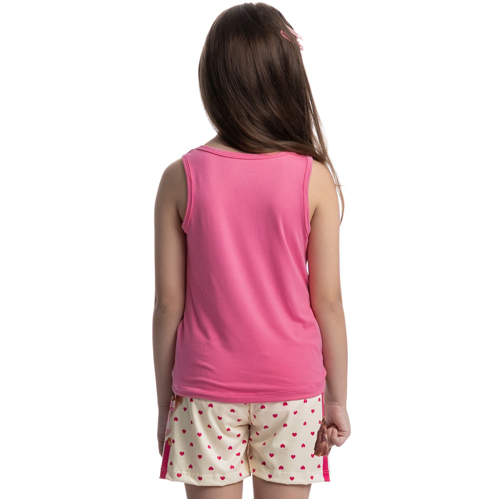 Pijama Infantil Curto Regata Lovely Rosa-2 - Imagem 2