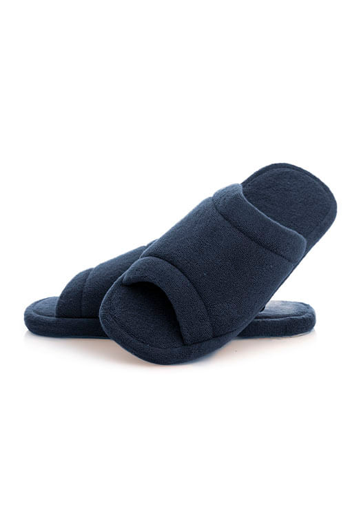 Chinelo Em Atoalhado Home Unissex Azul-marinho - Imagem 1