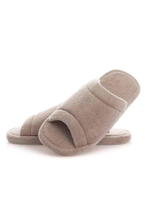 Chinelo Em Atoalhado Home Unissex Bege - Imagem 1