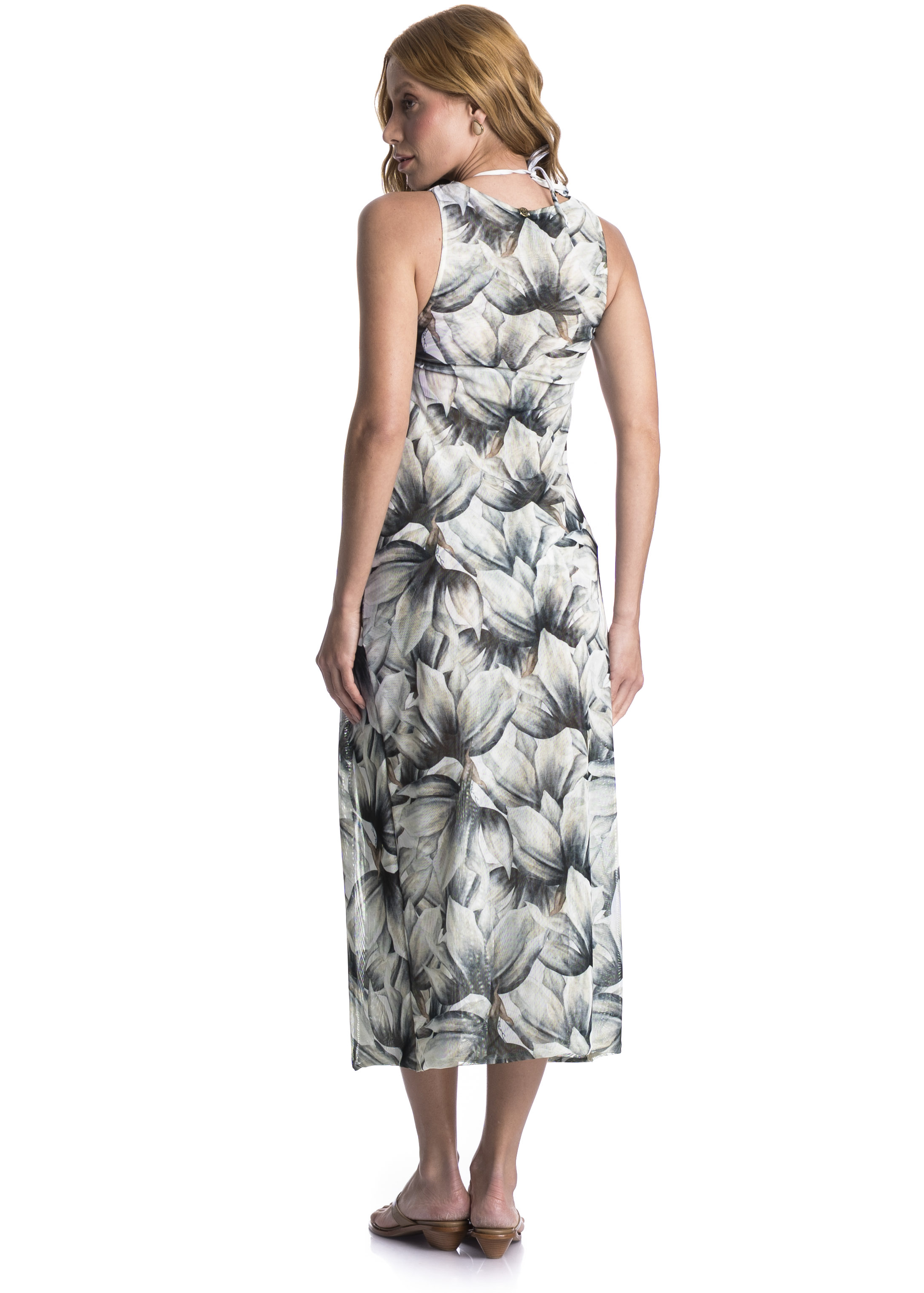 Vestido Midi Tule Franzido Brisa Azul - Imagem 2