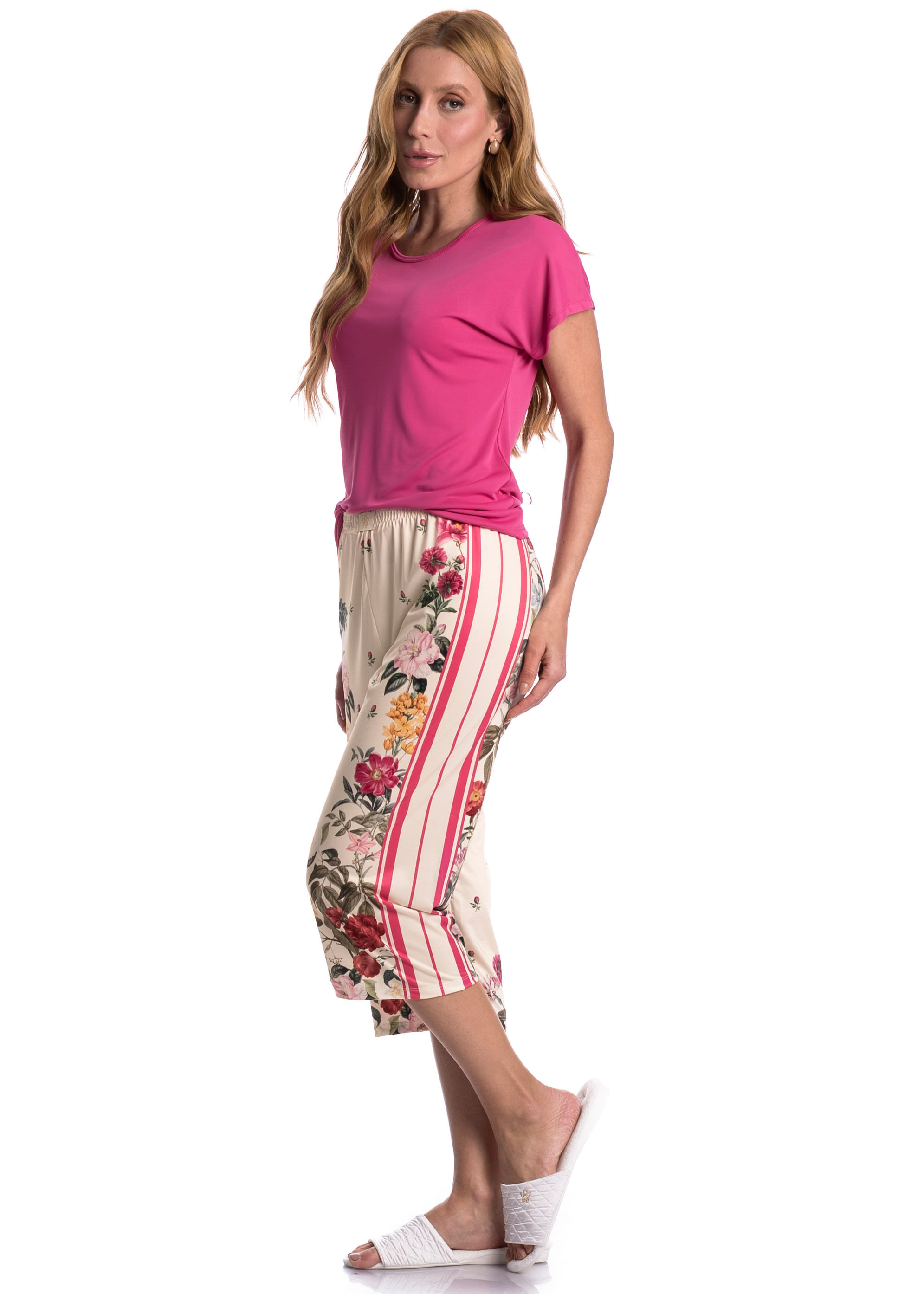 Pijama Feminino Pescador Luisa Rosa - Imagem 1