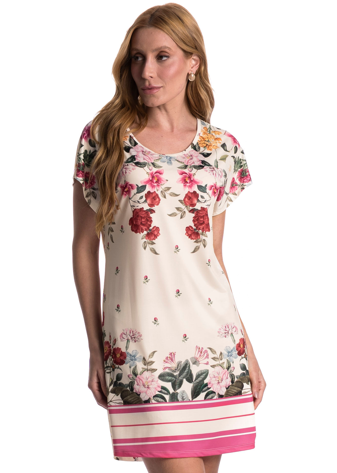 Camisão Feminino Curto Luisa Rosa - Imagem 1