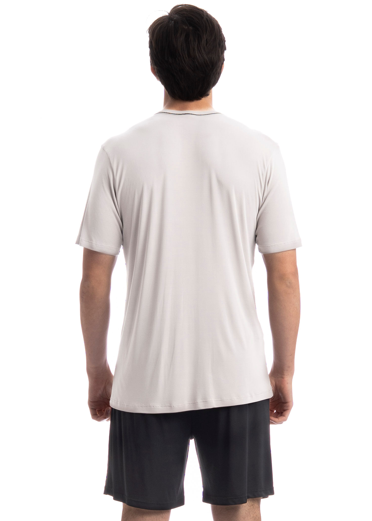 Pijama Masculino Curto Luar Tombini Cinza - Imagem 2