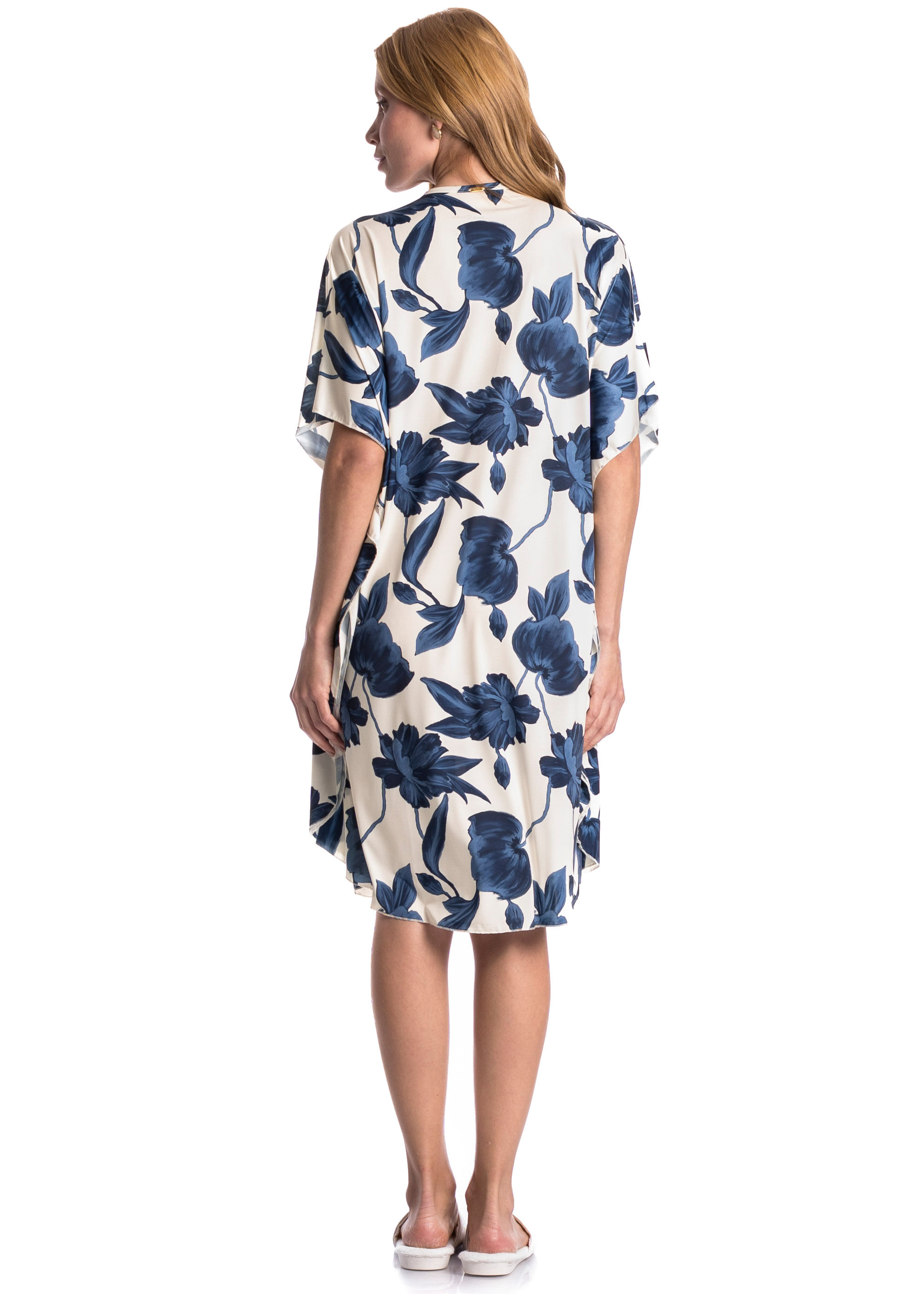 Kaftan Feminino Médio Verano Azul-marinho - Imagem 2