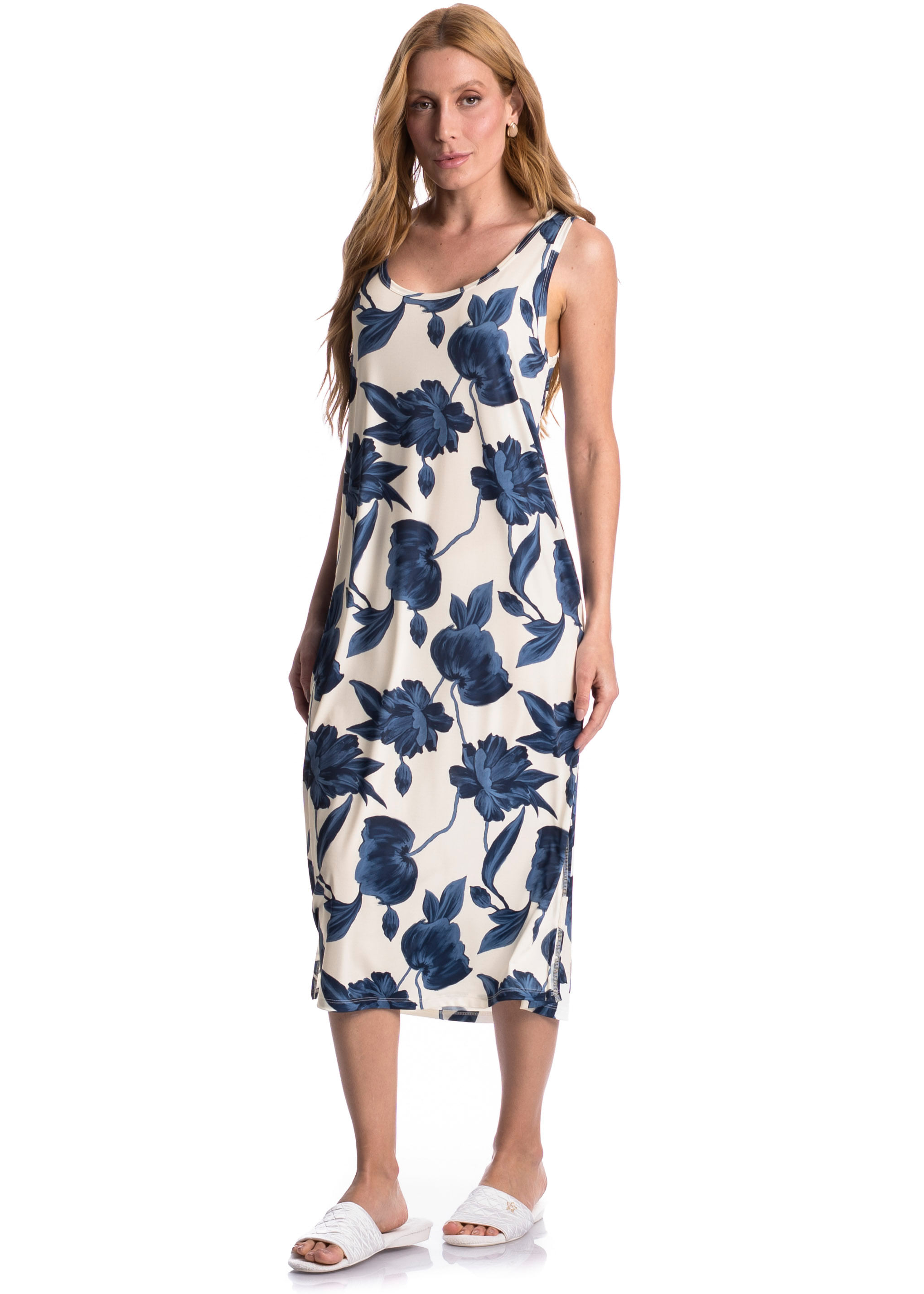 Vestido Midi Regata Verano Azul-marinho - Imagem 1