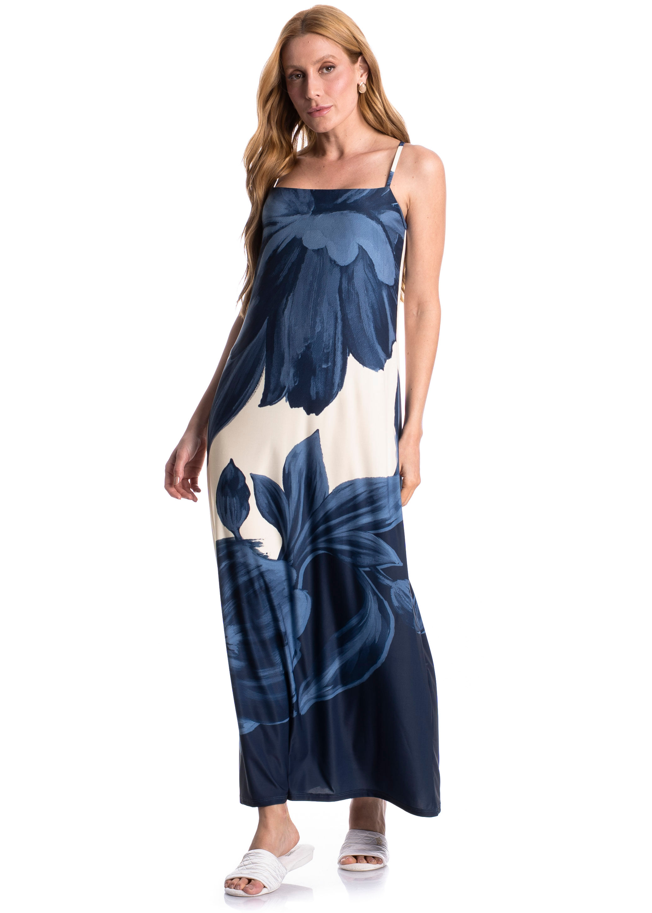 Vestido Longo Verano Azul-marinho - Imagem 1