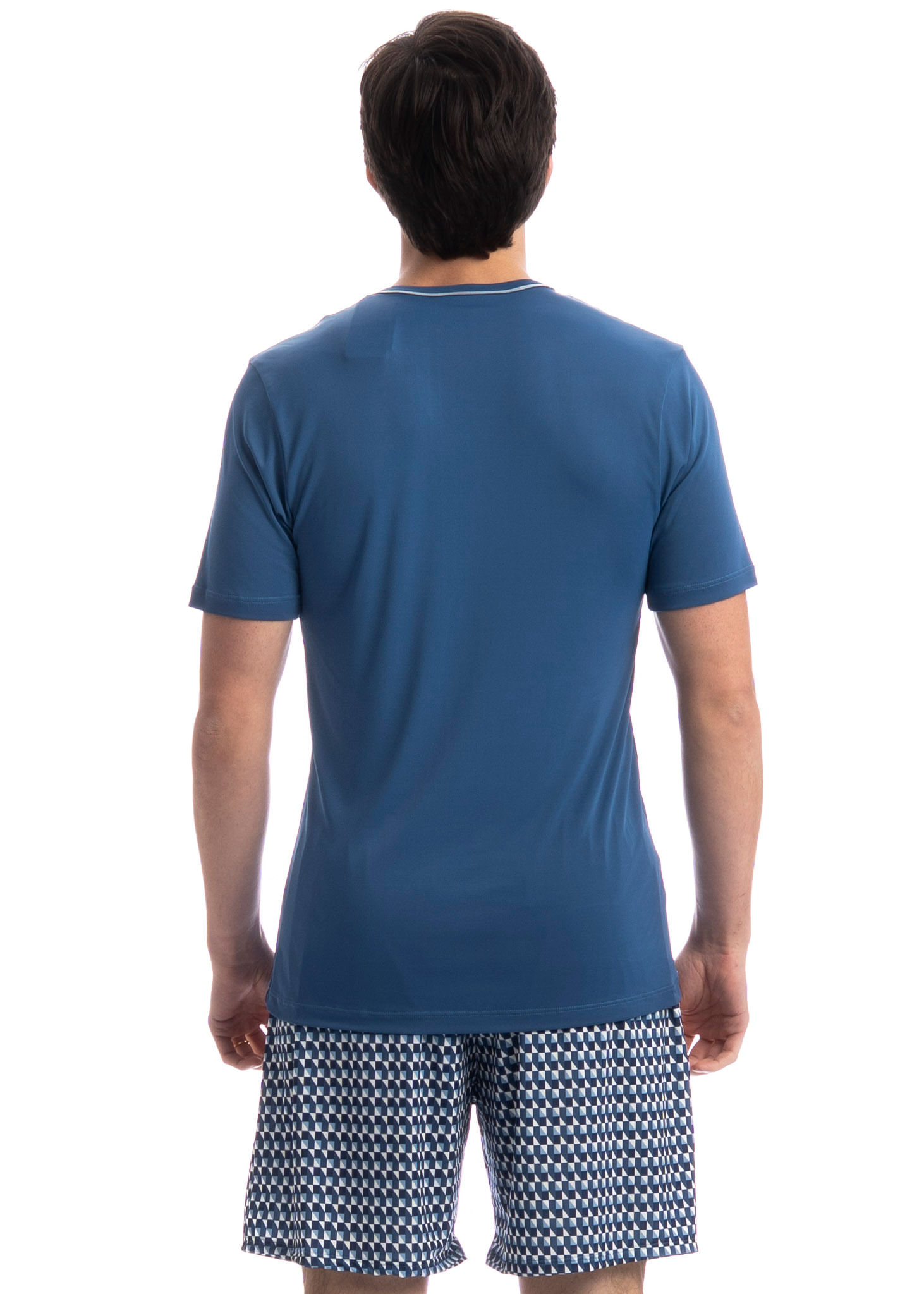 Pijama Masculino Curto Verano Tombini Azul-marinho - Imagem 2