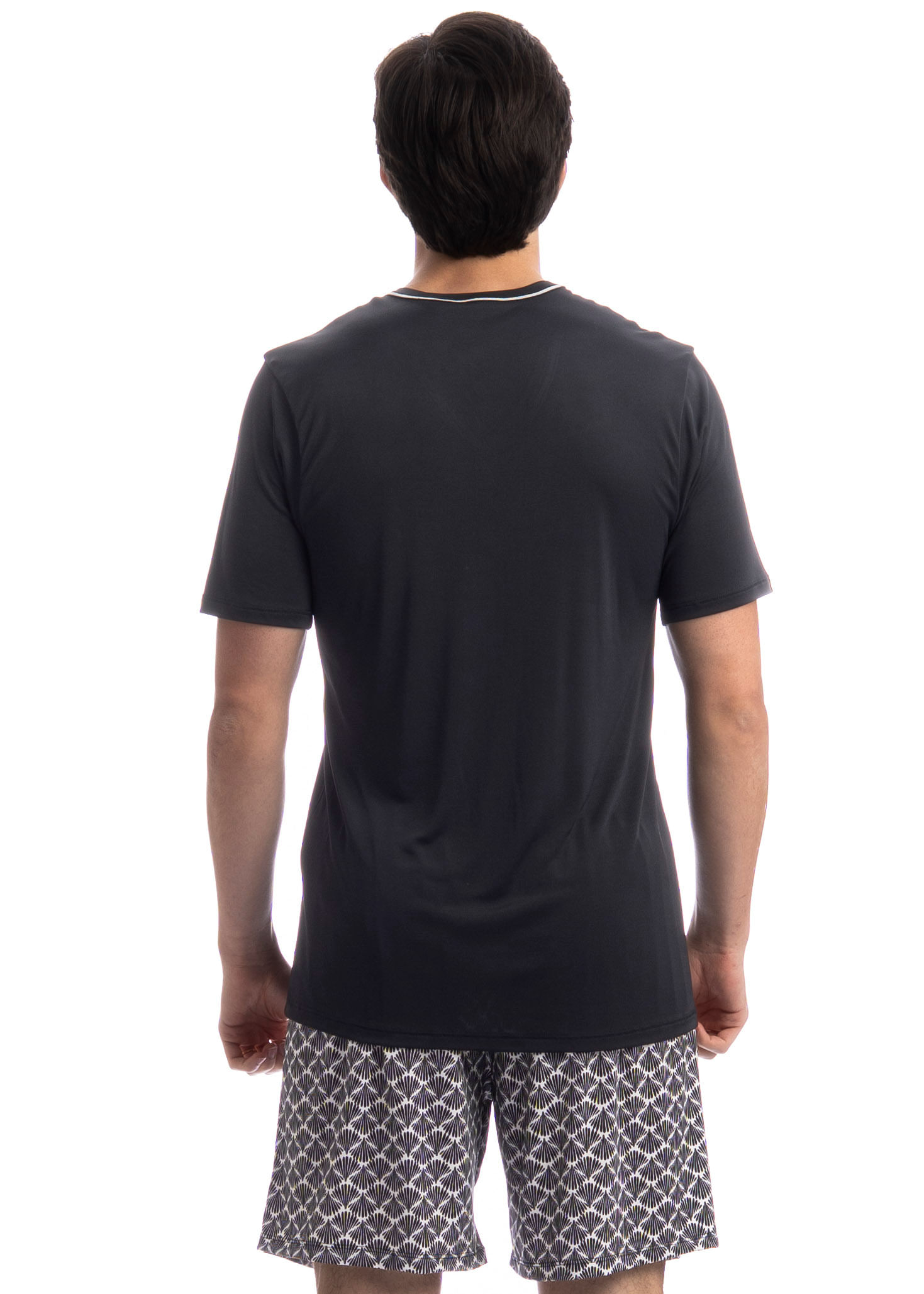Pijama Masculino Curto Verano Tombini Preto - Imagem 2