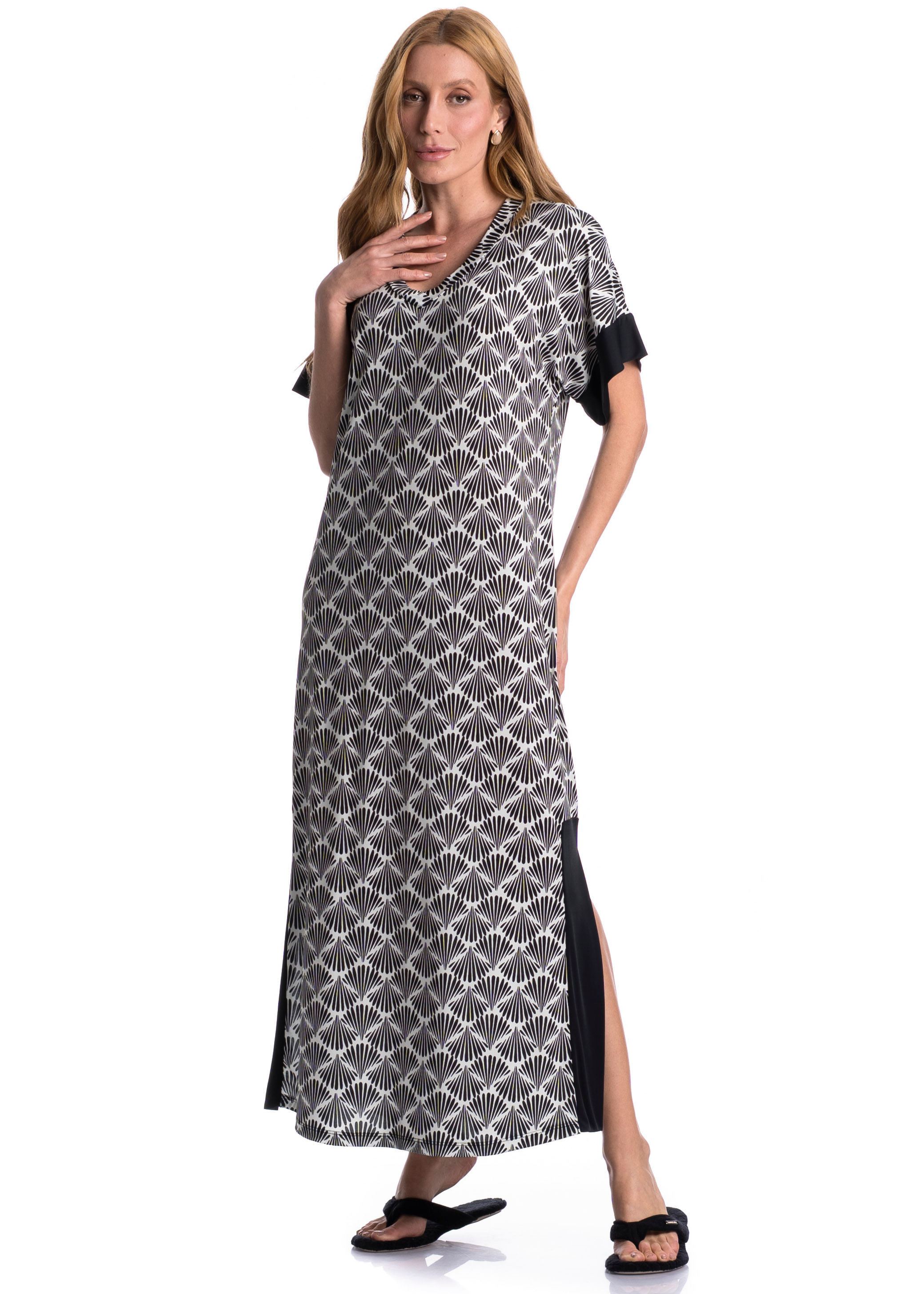 Kaftan Longo Verano Preto - Imagem 1