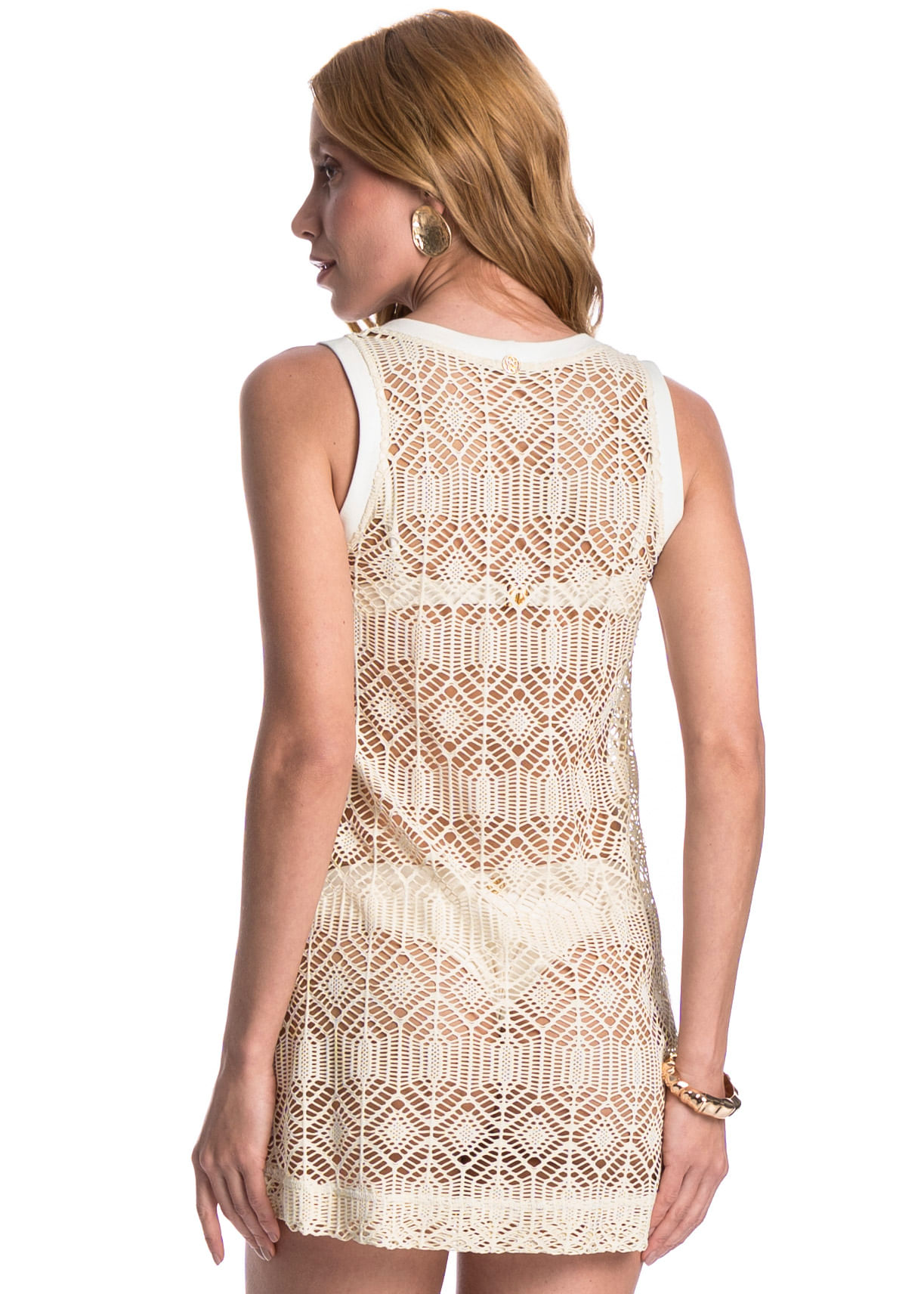 Vestido Regata Rendão Riviera Branco - Imagem 2