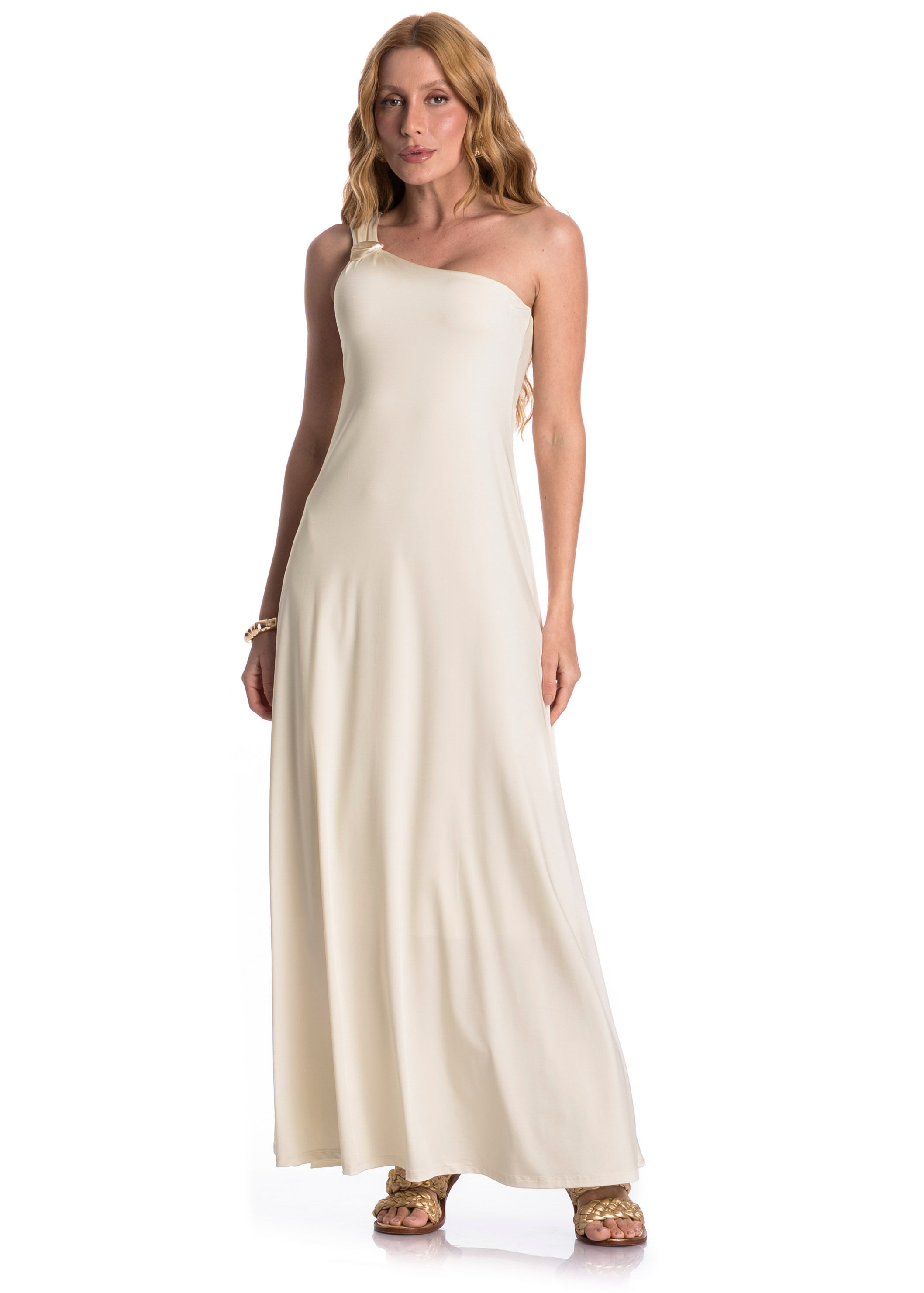 Vestido Assimétrico Riviera Branco - Imagem 1