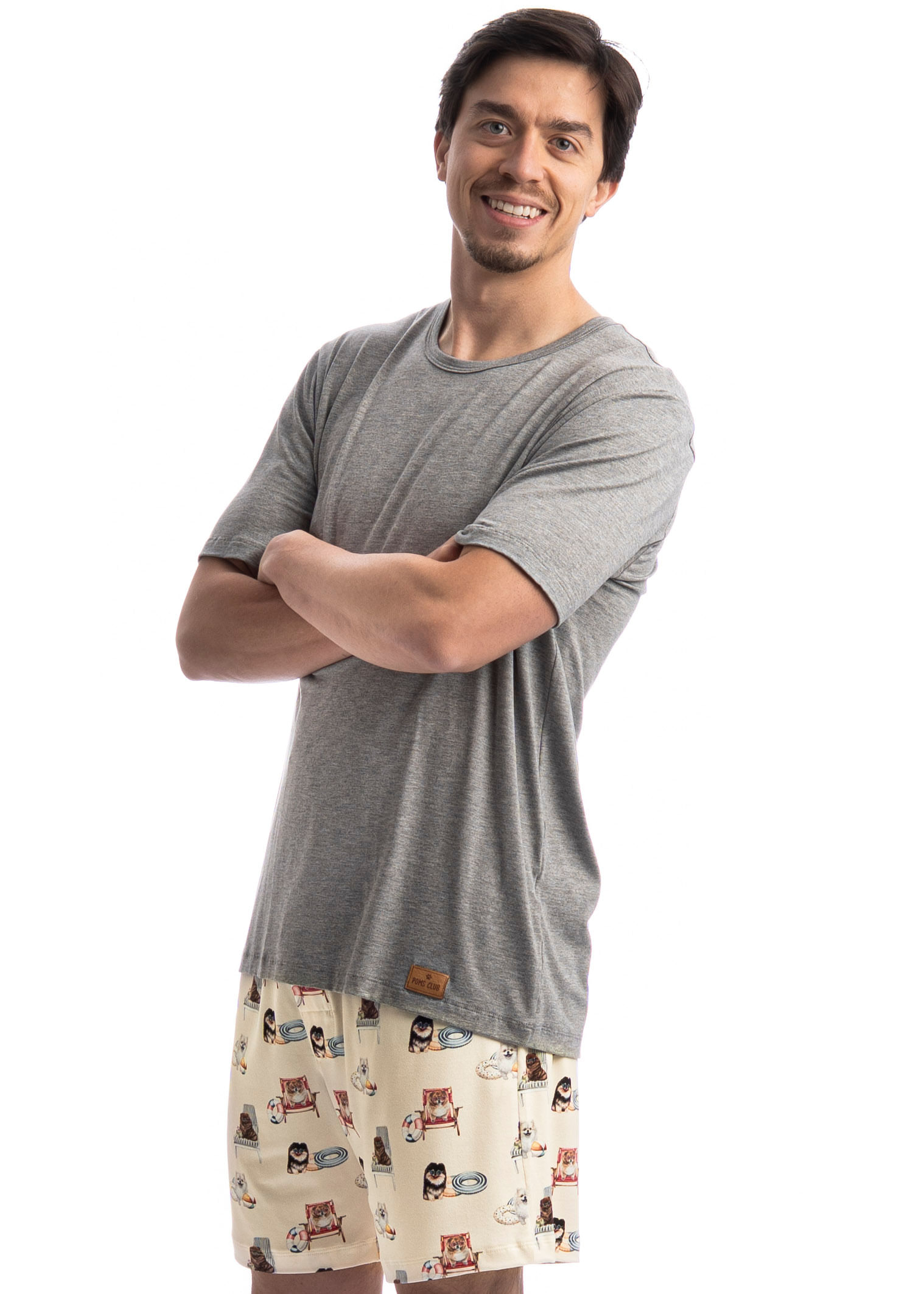 Pijama Masculino Curto Lyla Summer Branco - Imagem 1