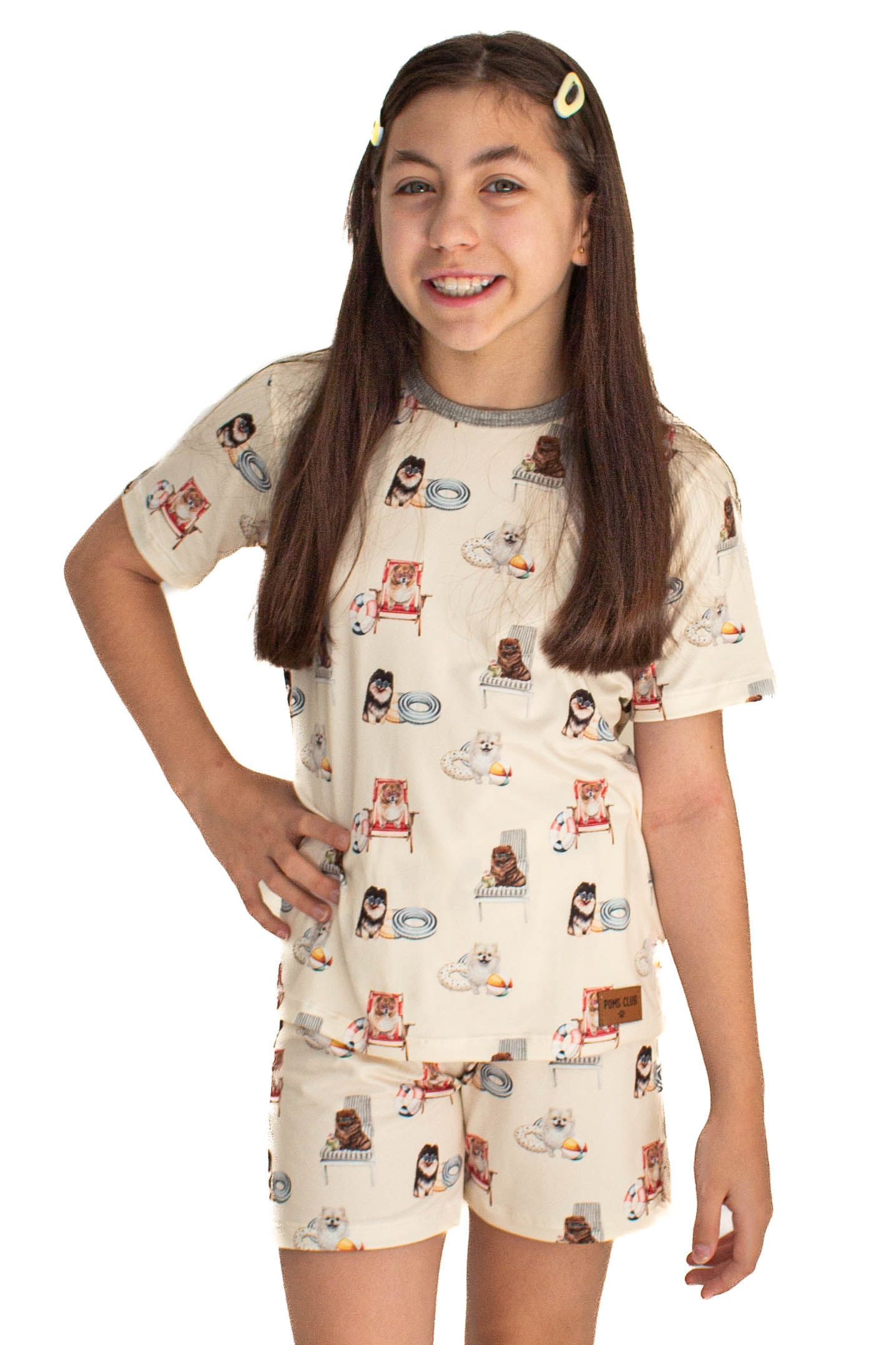 Pijama Infantil Unissex Curto Lyla Summer Branco - Imagem 1