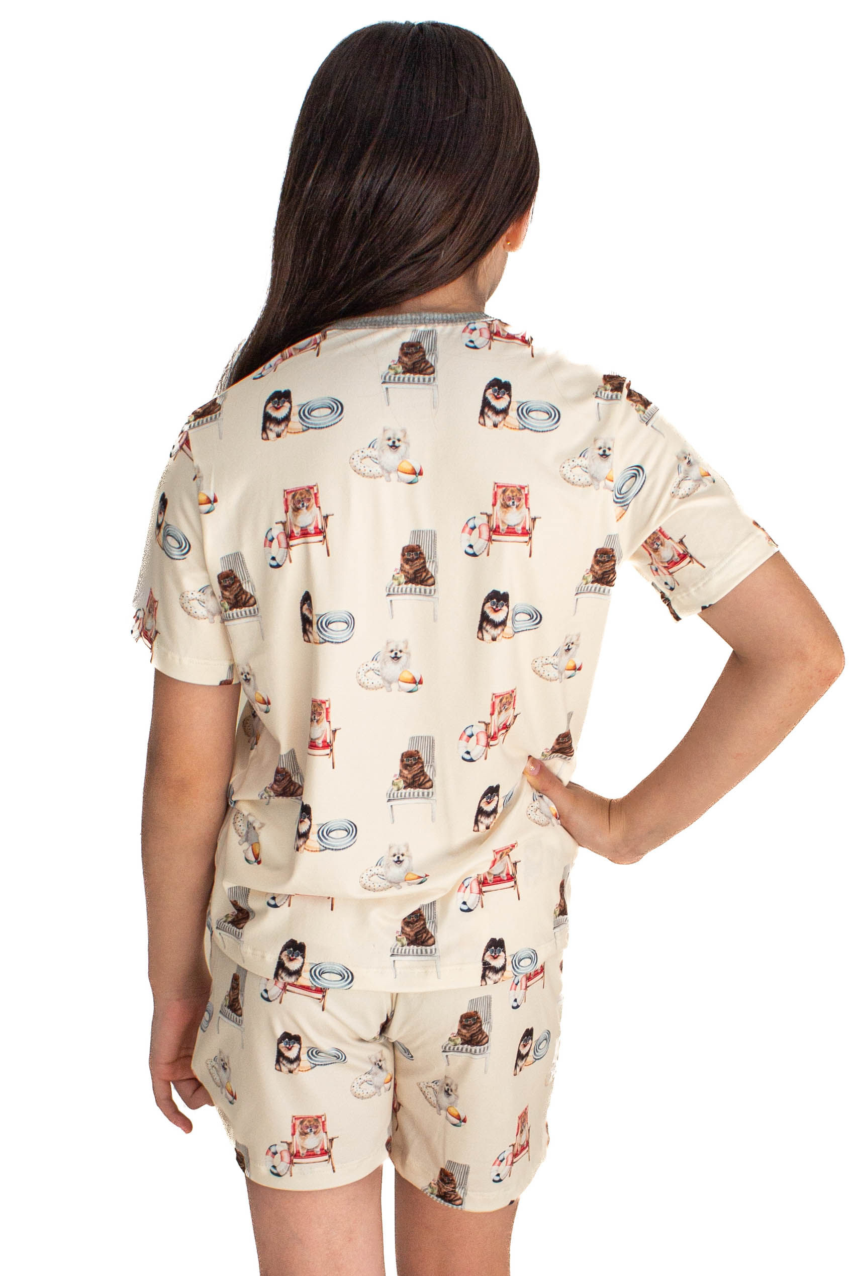 Pijama Infantil Unissex Curto Lyla Summer Branco - Imagem 2