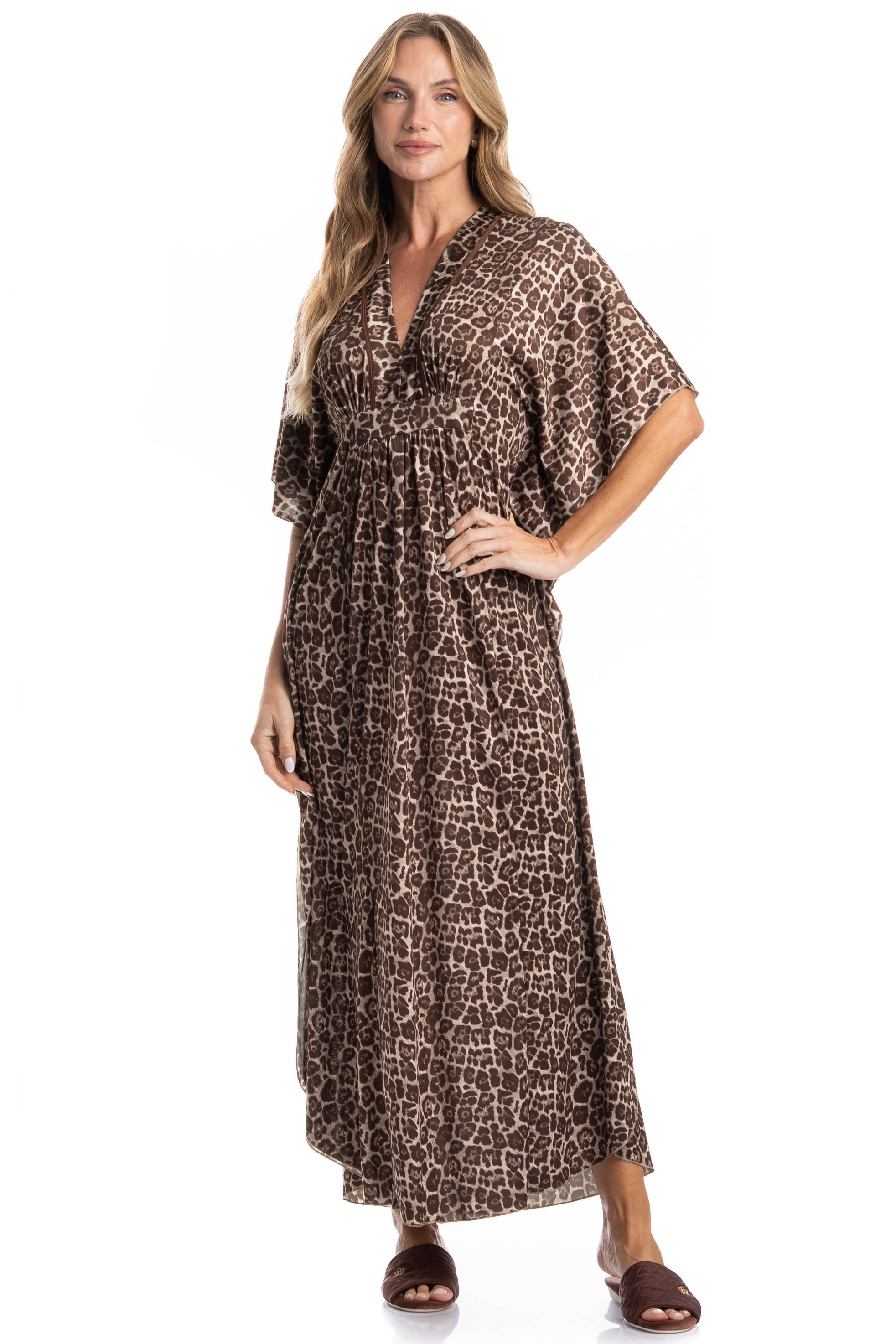 Kaftan Longo Malu Marrom - Imagem 1