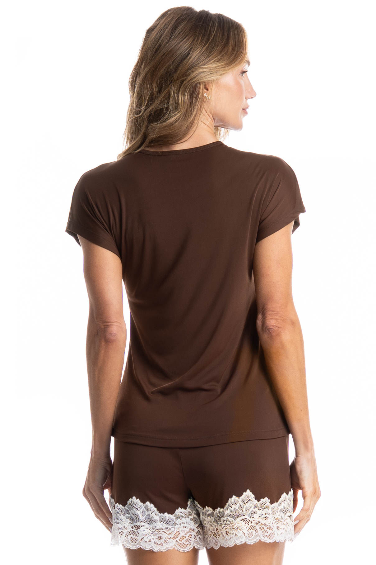 Pijama Curto Diana Marrom - Imagem 2