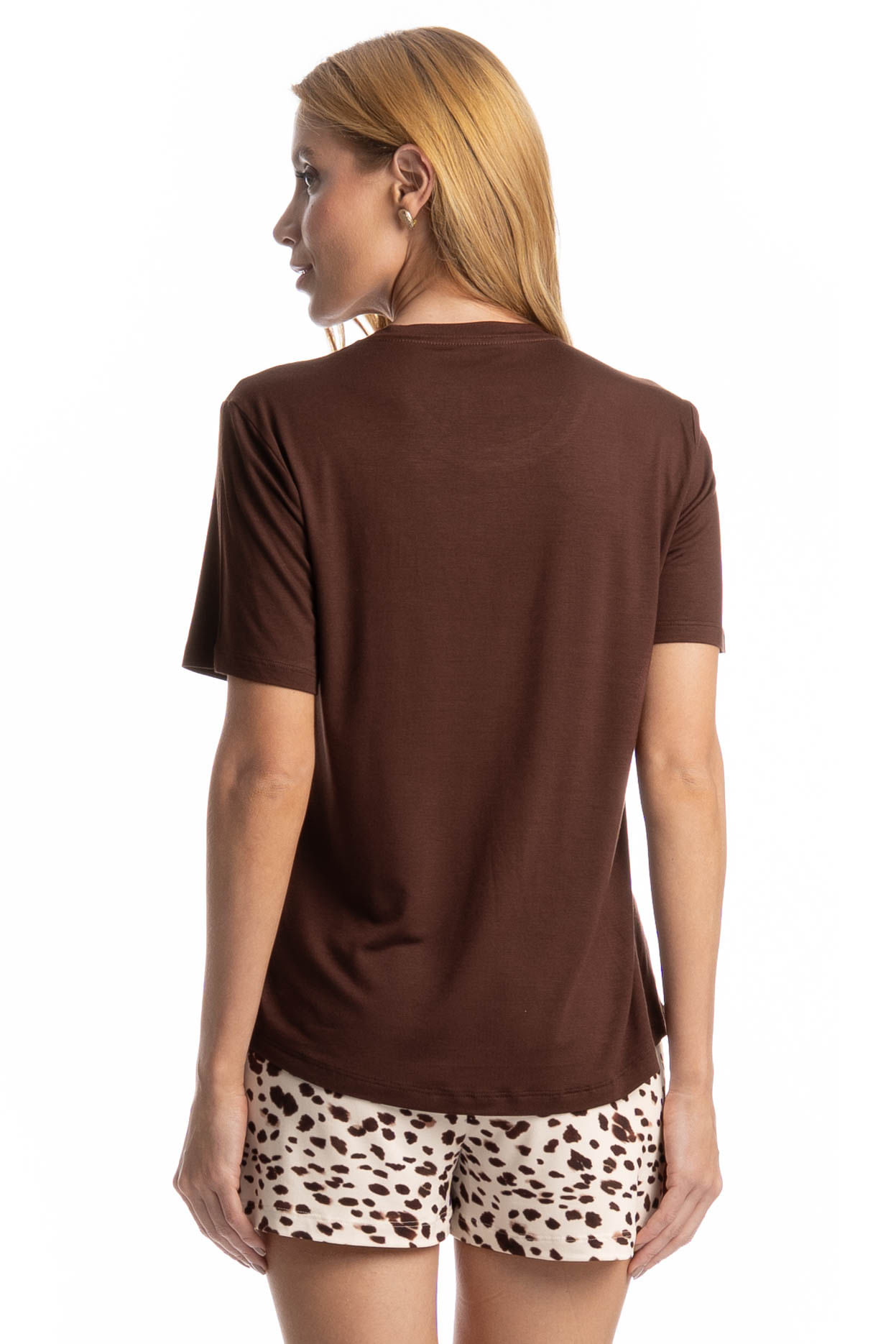 Pijama Feminino Curto Antonella Bege - Imagem 2